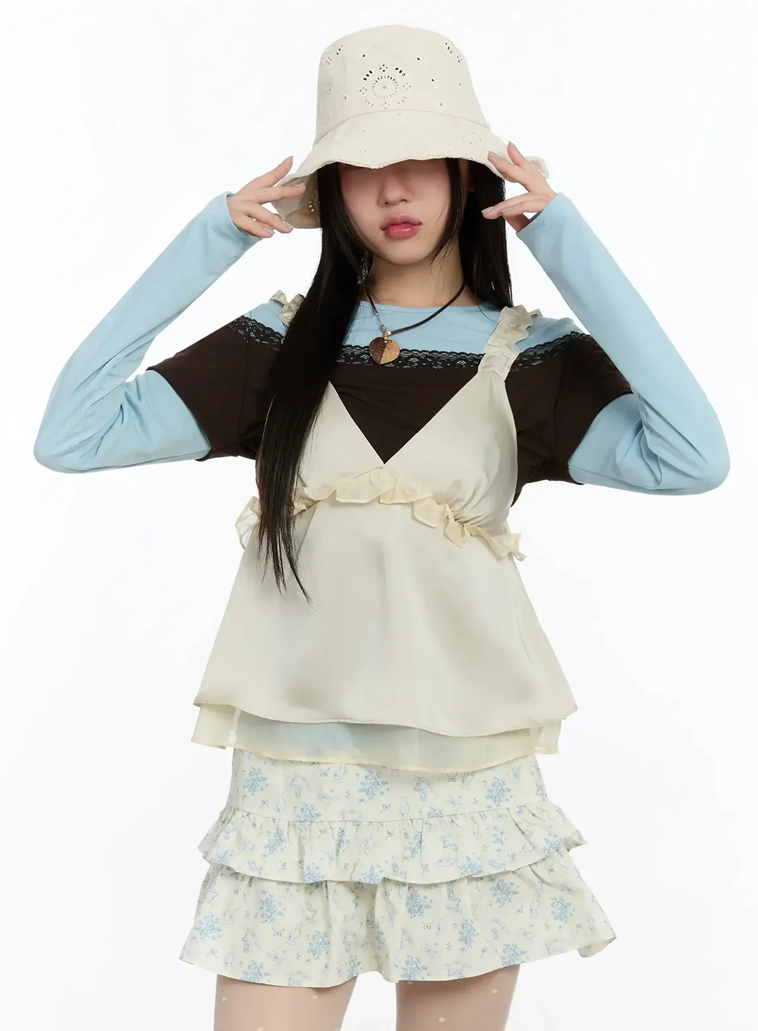 Lace Back Ribbon Bucket Hat IM509 - Image 8