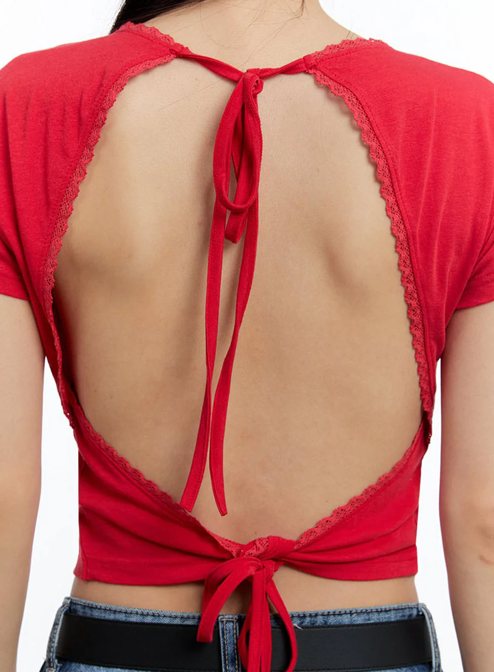Lace Backless Crop Top IU503 - Image 3