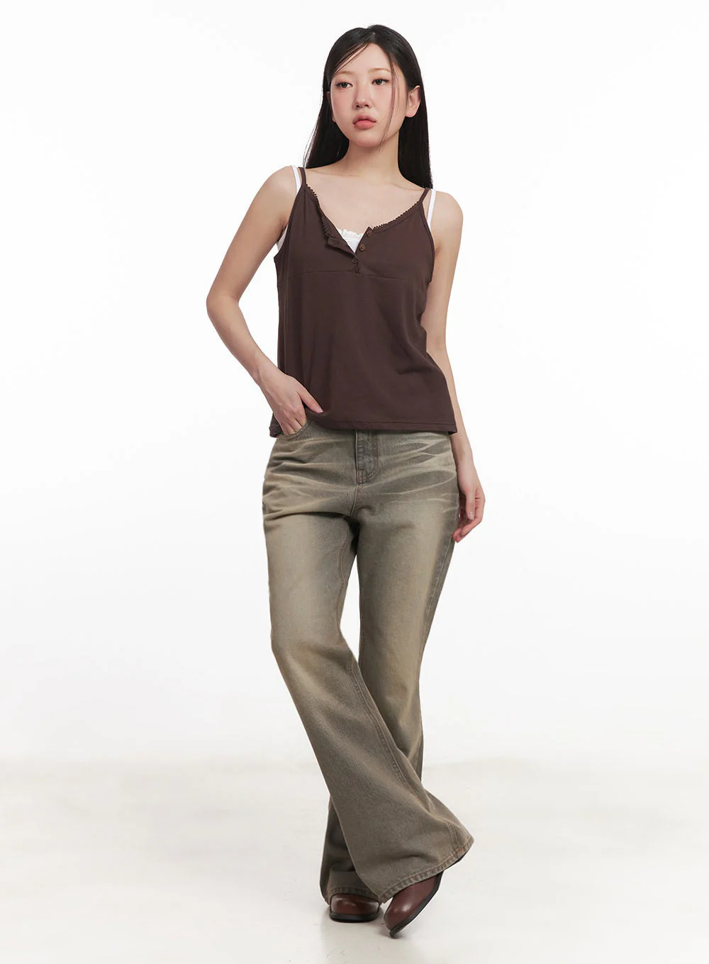 Lace Buttoned Cami Top IM528 - Image 11