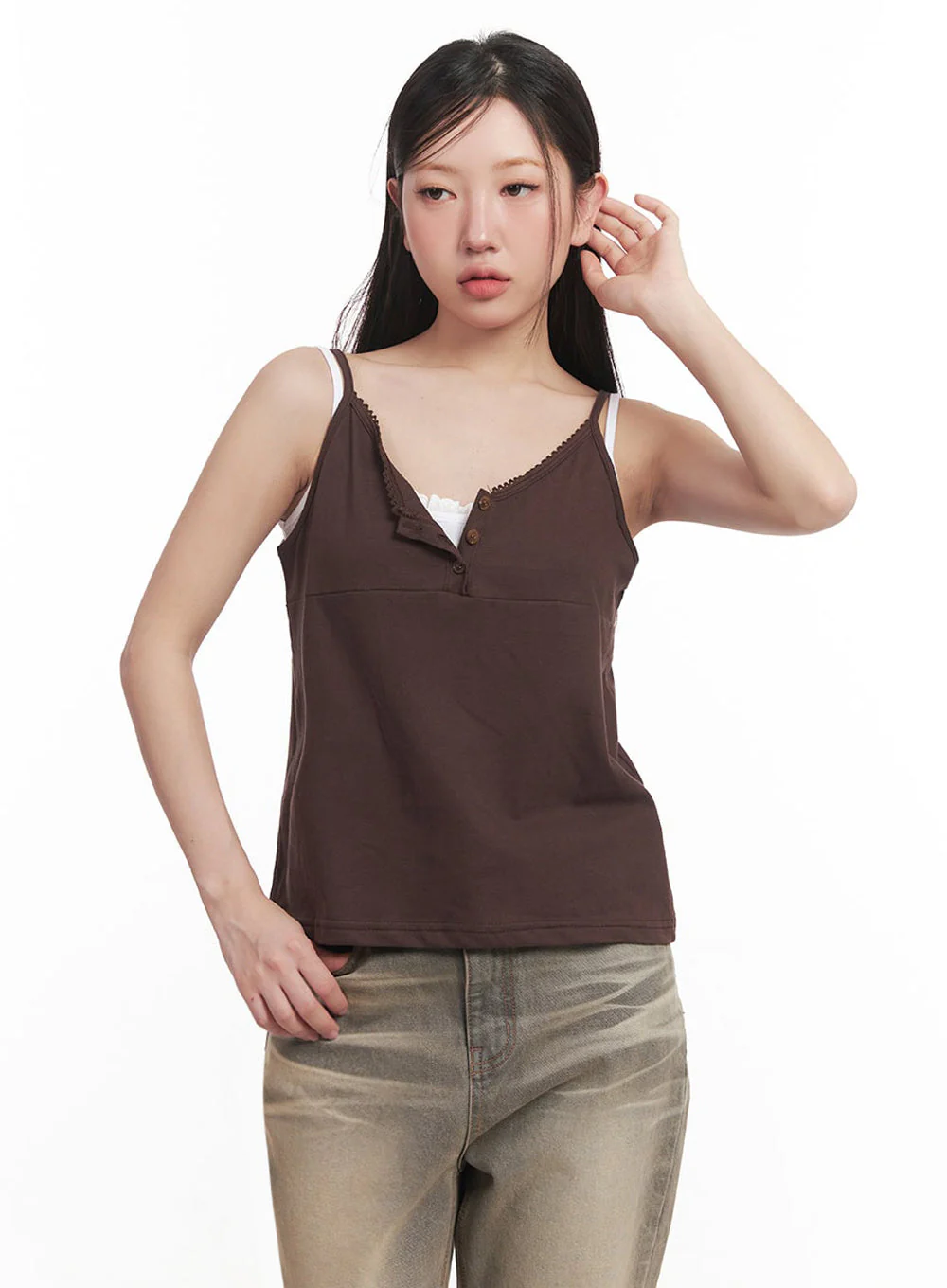 Lace Buttoned Cami Top IM528 - Image 14