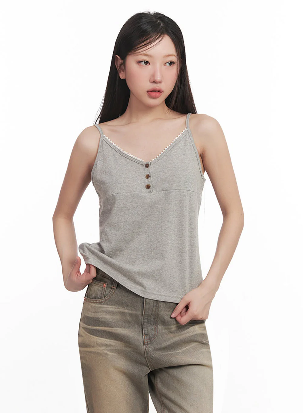 Lace Buttoned Cami Top IM528 - Image 17