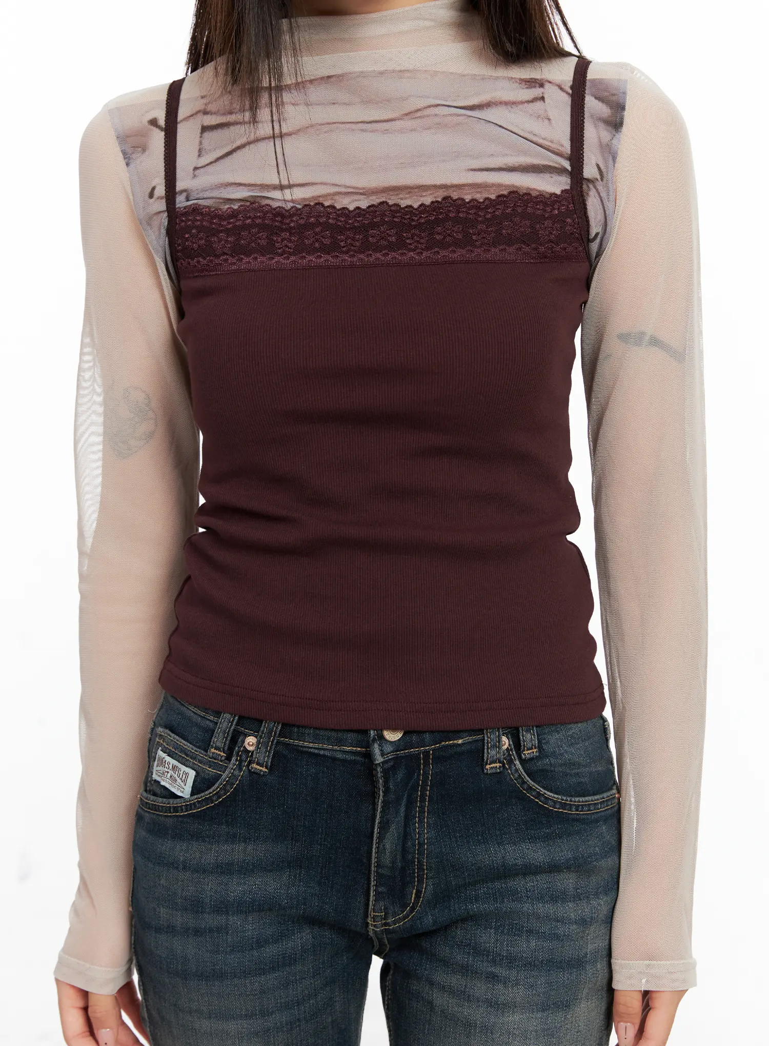 Lace Detail Cropped Sleeveless Top CO520 - Image 8