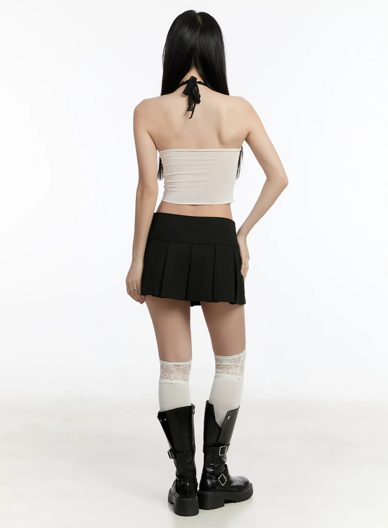 Lace Lettering V-Neck Crop Top CM511 - Image 5
