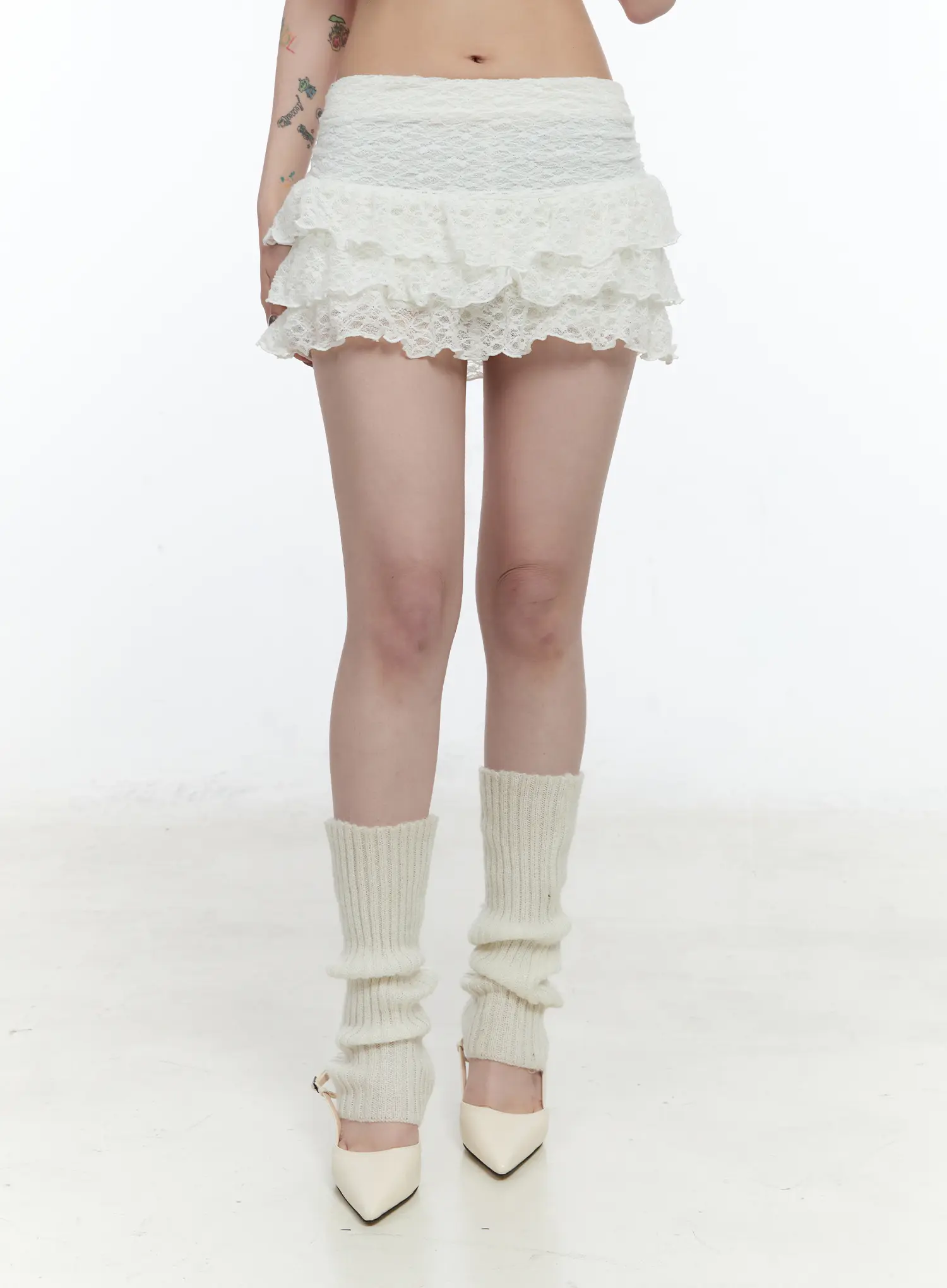 Lace Ruffle Mini Skirt CN517 - Image 9