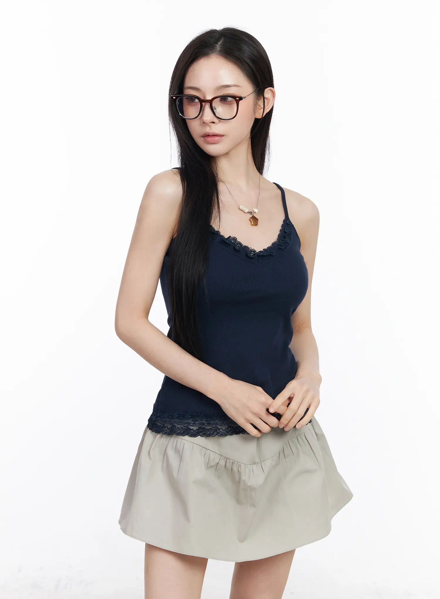 Lace Ruffle Trim V-Neck Tank CM518 - Image 10