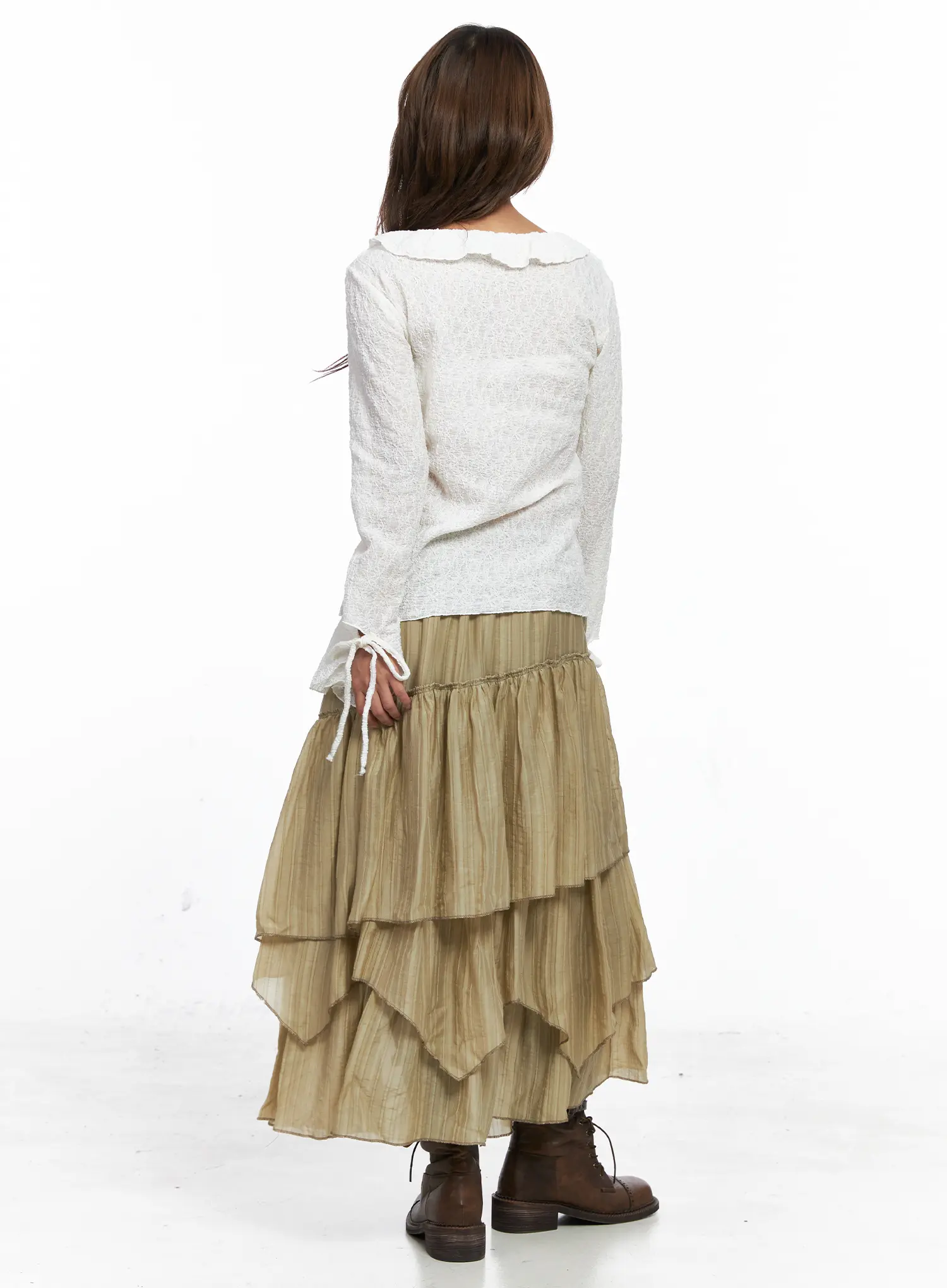 Lace Ruffled Ribbon Long Sleeve Blouse CO513 - Image 4