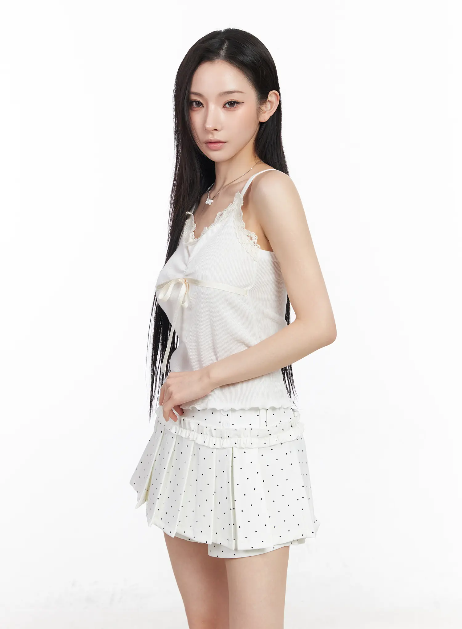 Lace Trim and Bow Crop Tank CM518 - Image 6