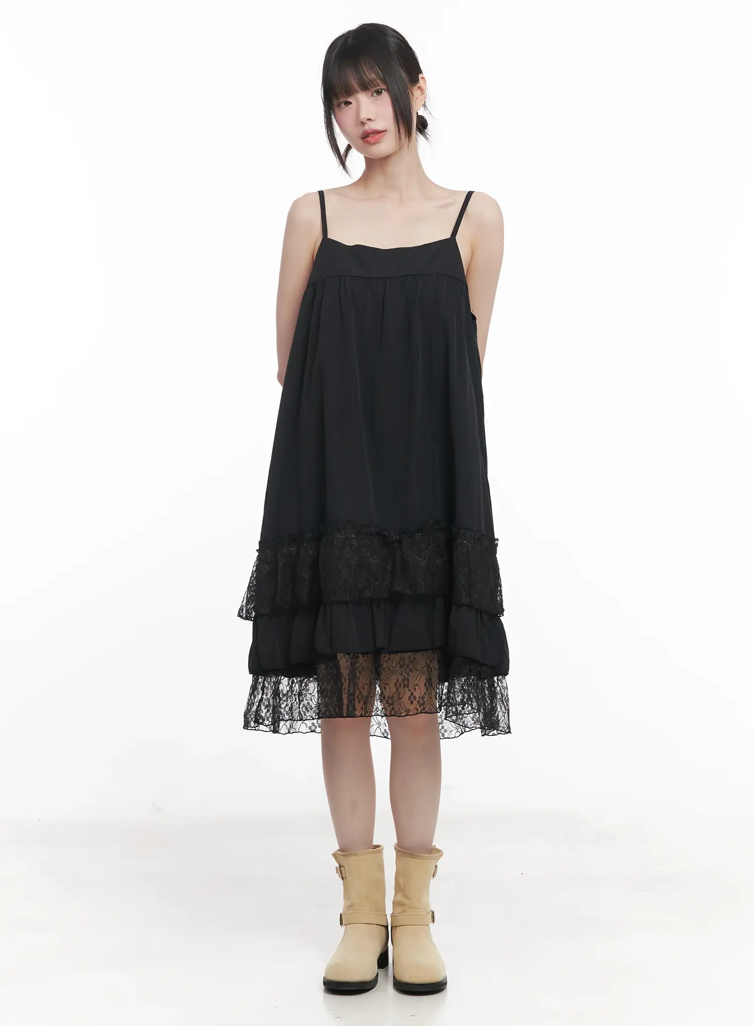 Lace-Trim Cami Maxi Dress CU518 - Image 14