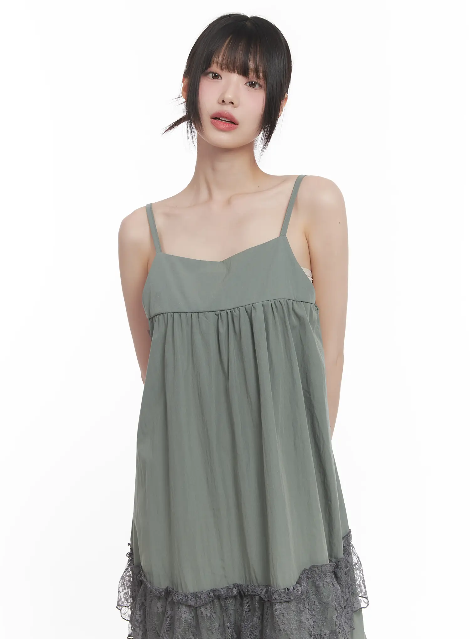Lace-Trim Cami Maxi Dress CU518 - Image 2