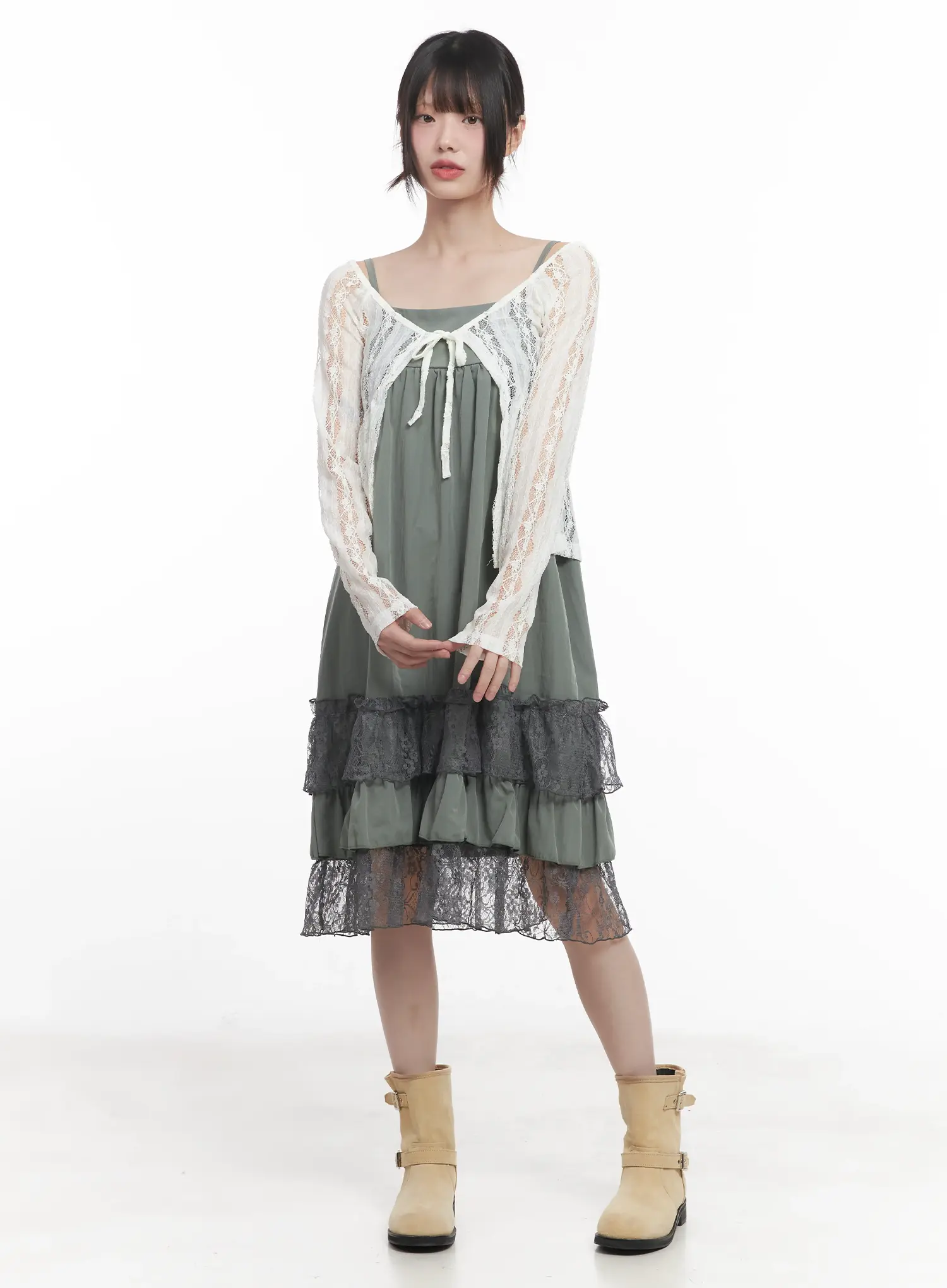 Lace-Trim Cami Maxi Dress CU518 - Image 8