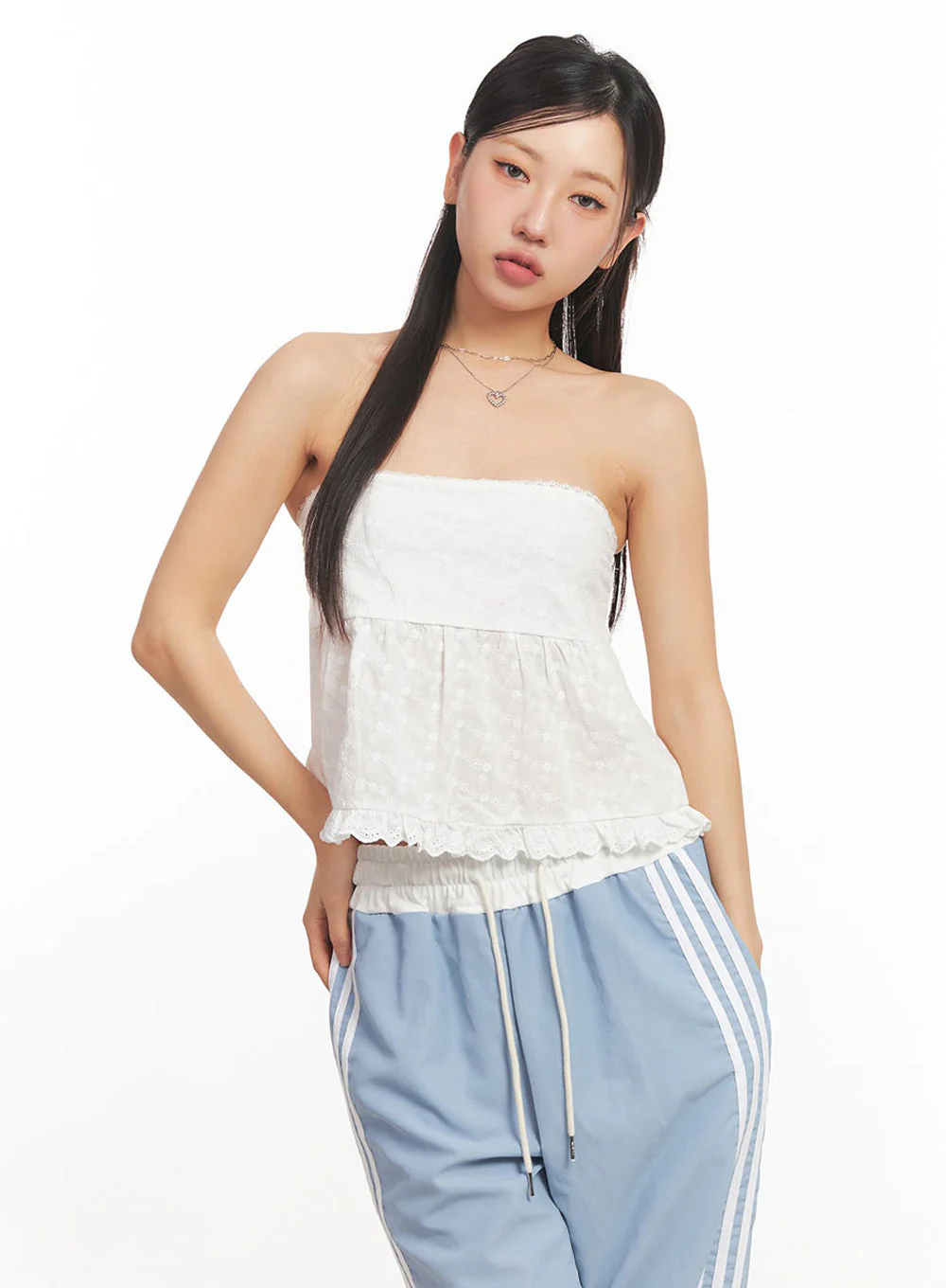 Lace-Trim Frilly Tube Top IA525 - Image 6