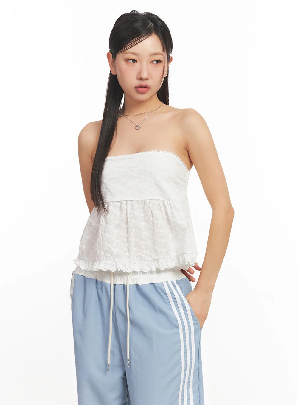 Lace-Trim Frilly Tube Top IA525 - Image 7