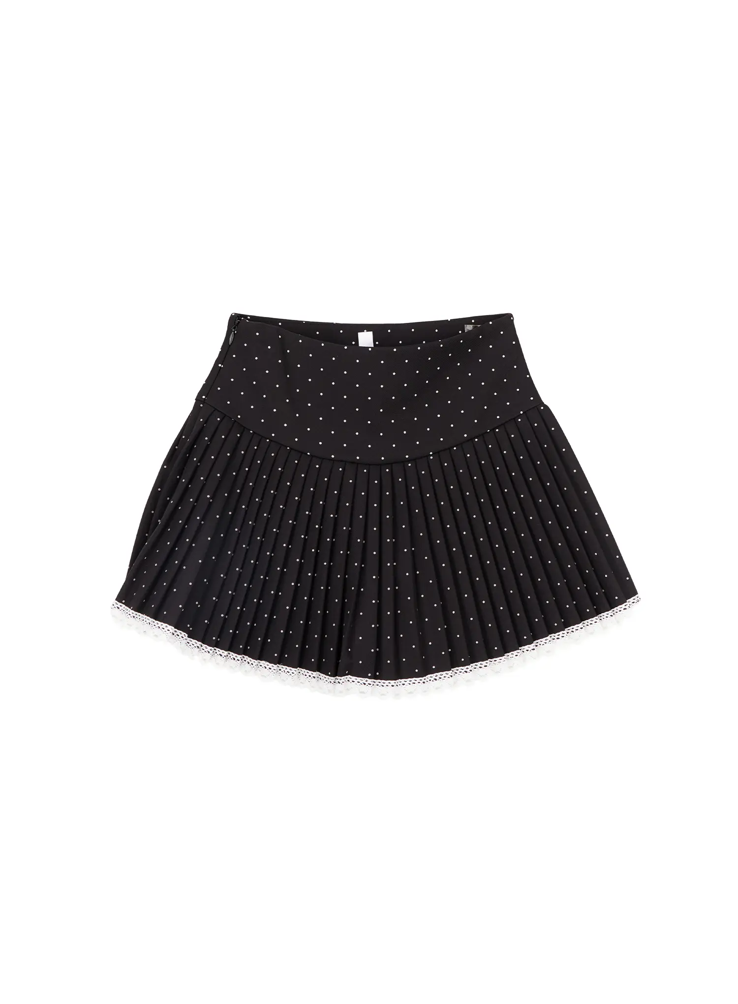 Lace Trim Polka Dot Pleated Mini Skirt CM525 - Image 12