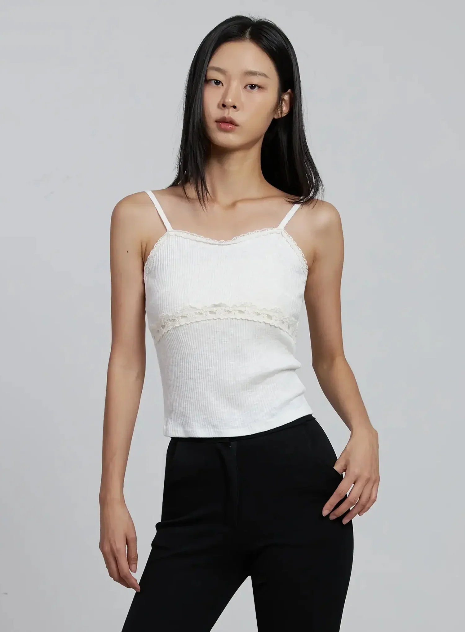 Lace Trim Sleeveless Camisole IM520 - Image 5