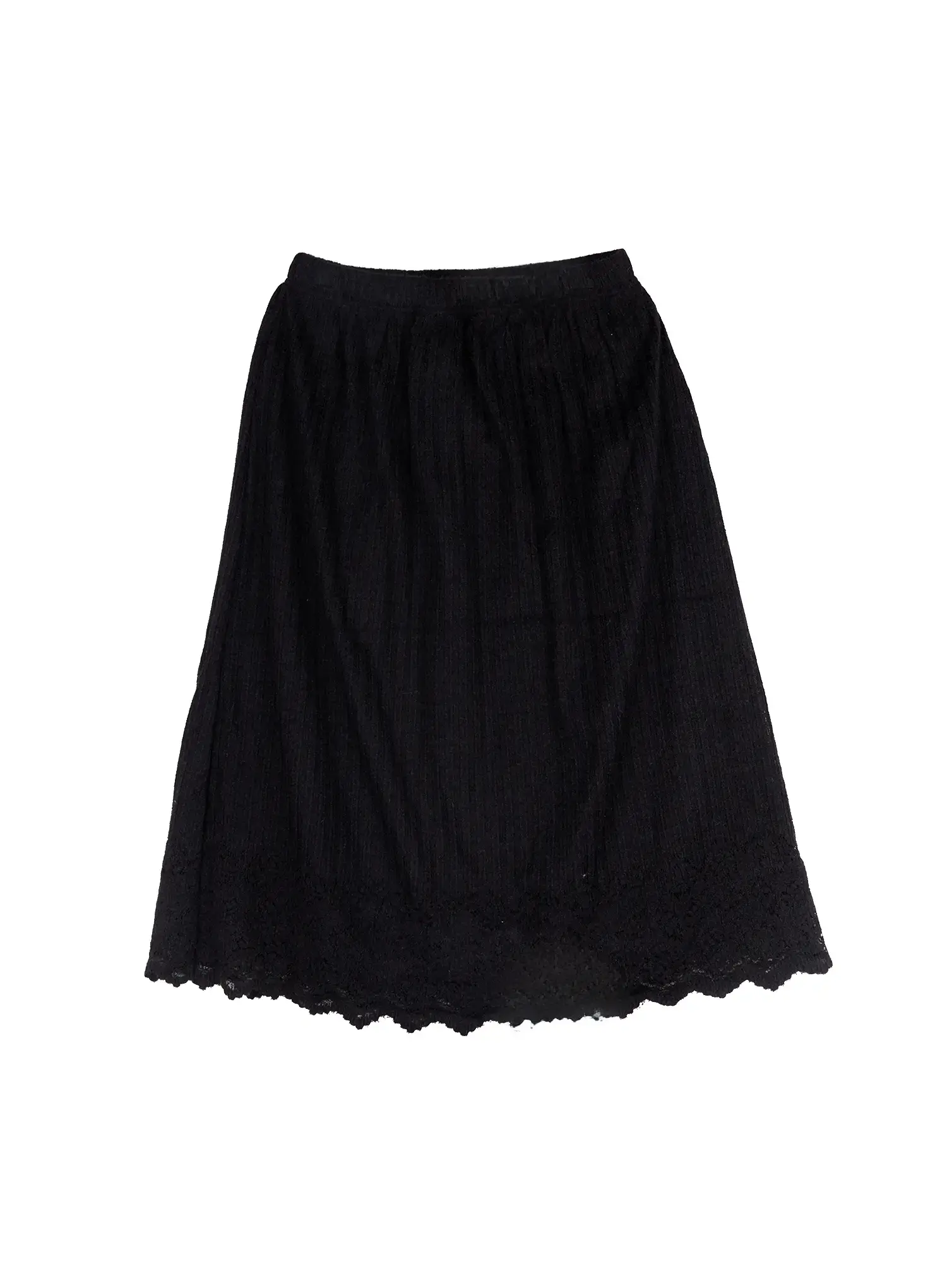 Lace-Trimmed Fleece Midi Skirt CJ520 - Image 10