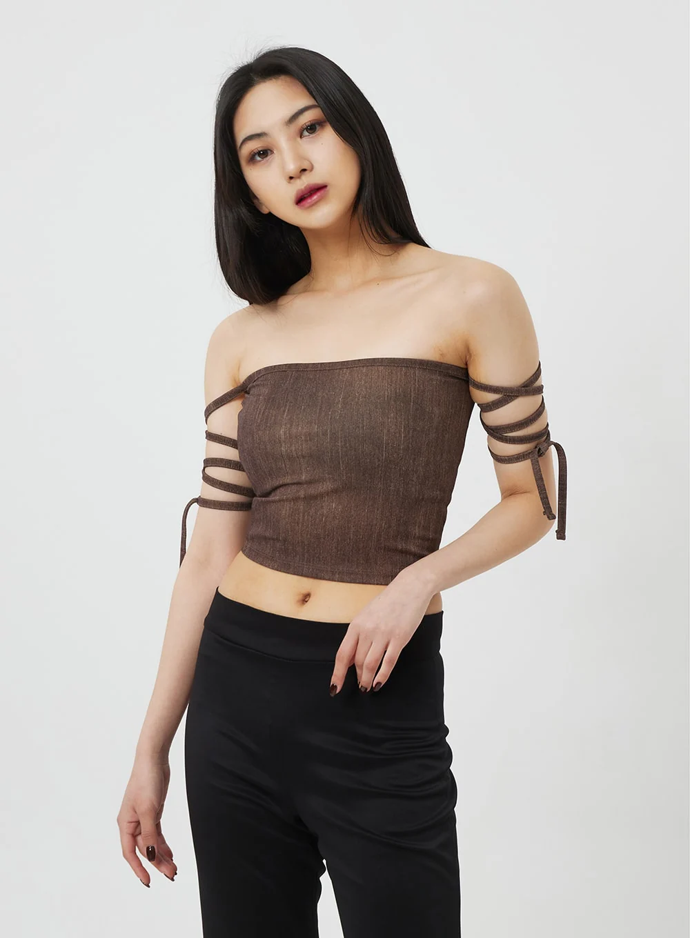 Lace-Up Detail Tube Top BF323 - Image 10