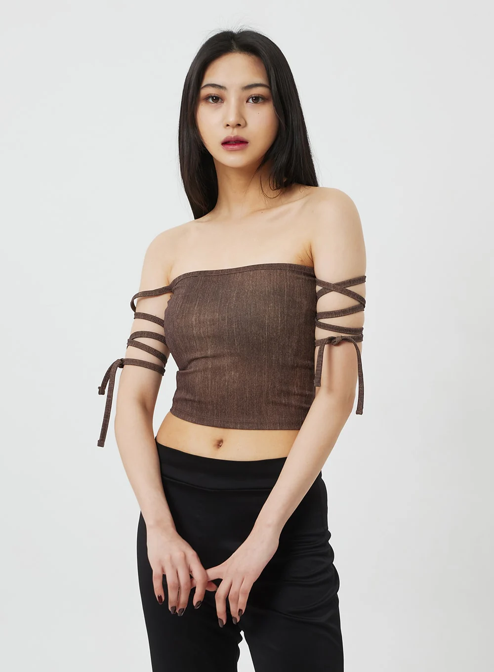 Lace-Up Detail Tube Top BF323 - Image 9
