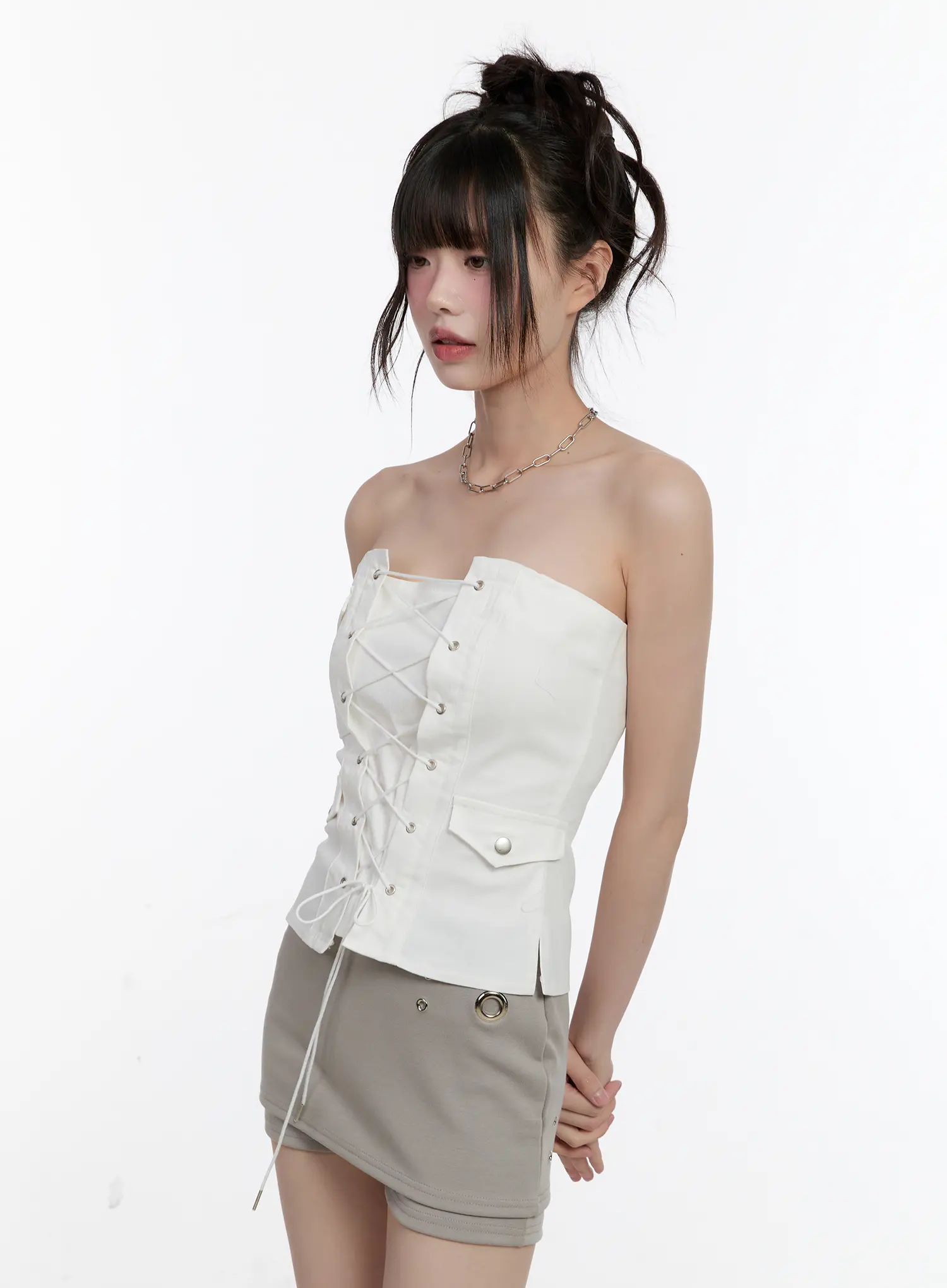 Lace-Up Strapless Corset Top CL507 - Image 6