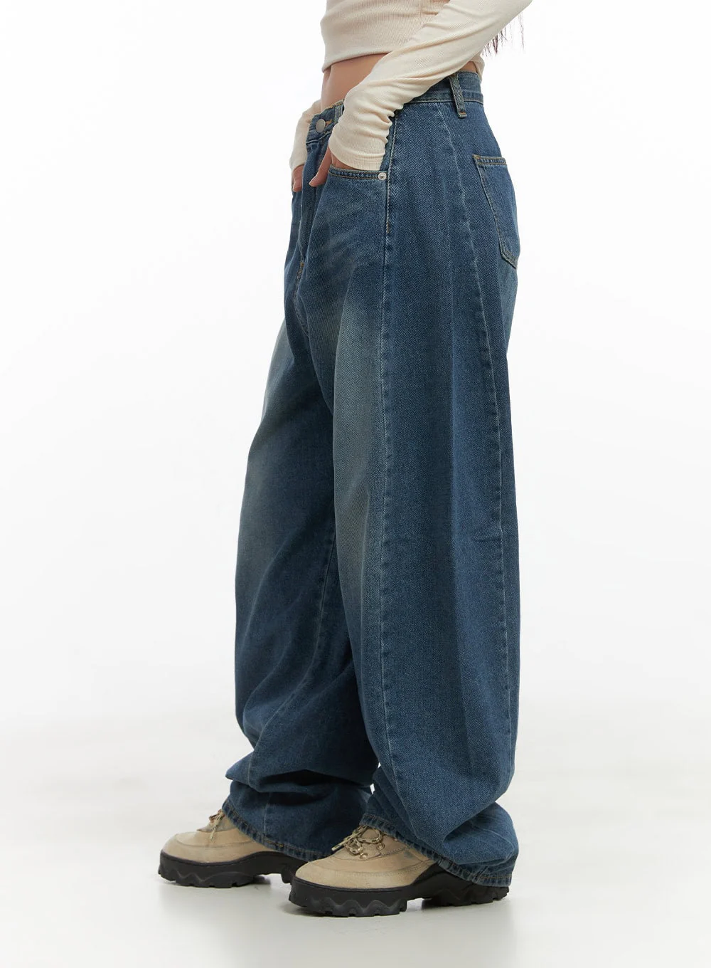 Lacey Washed Denim Baggy Jeans CO404 - Image 5