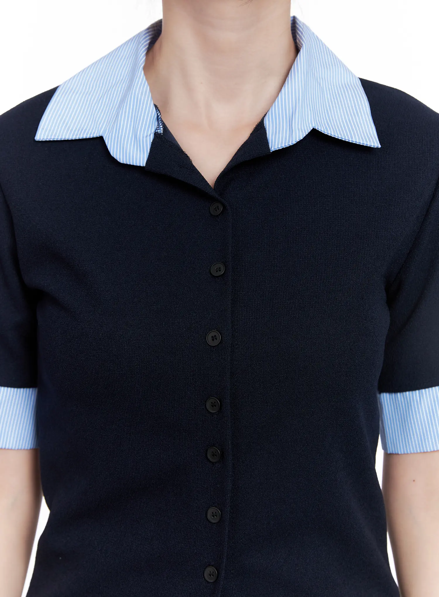Layered Collar Short-Sleeve Shirt CL524 - Image 4