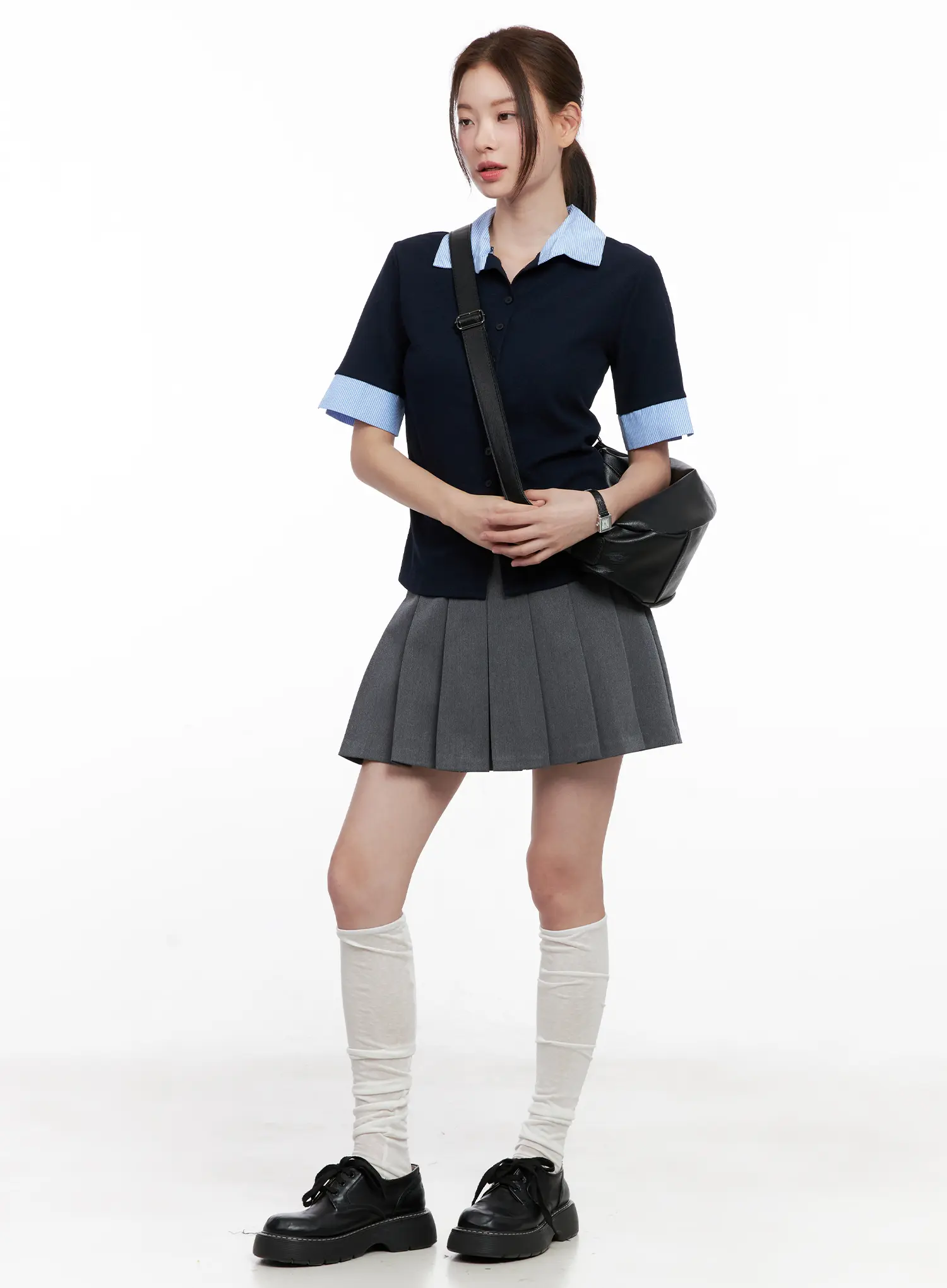 Layered Collar Short-Sleeve Shirt CL524 - Image 9