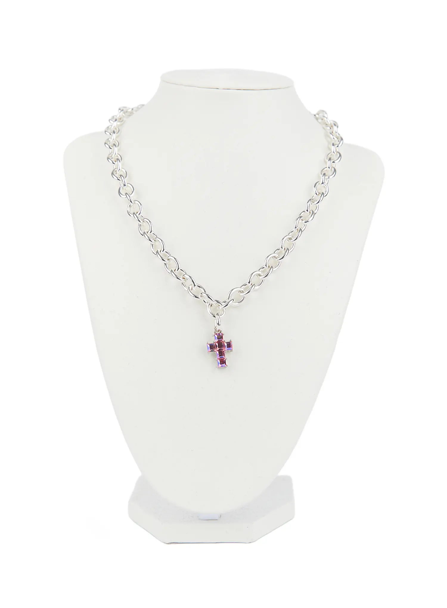 Layered Cross Charm Necklace CG519 - Image 4
