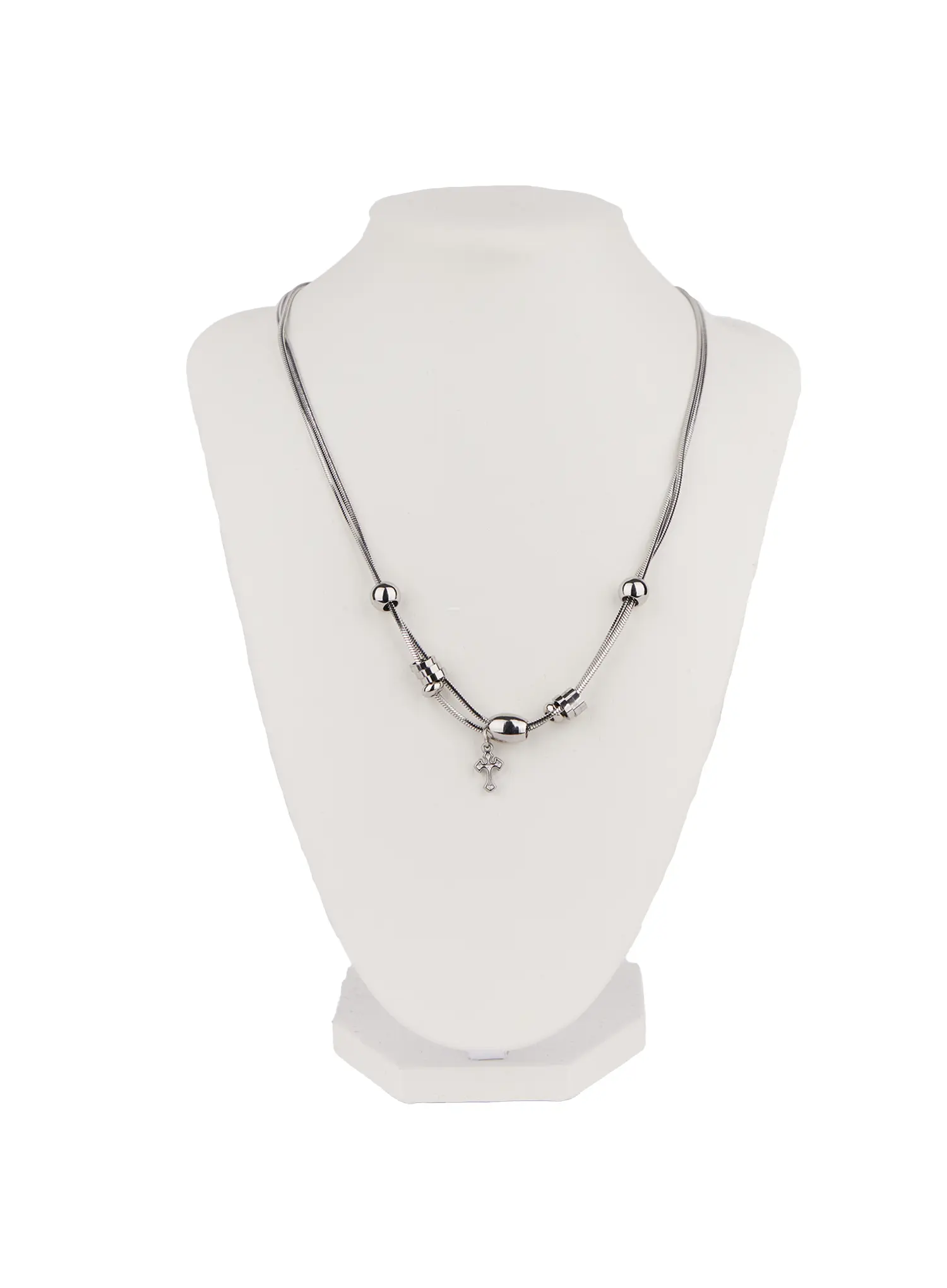 Layered Cross Necklace IF526 - Image 4