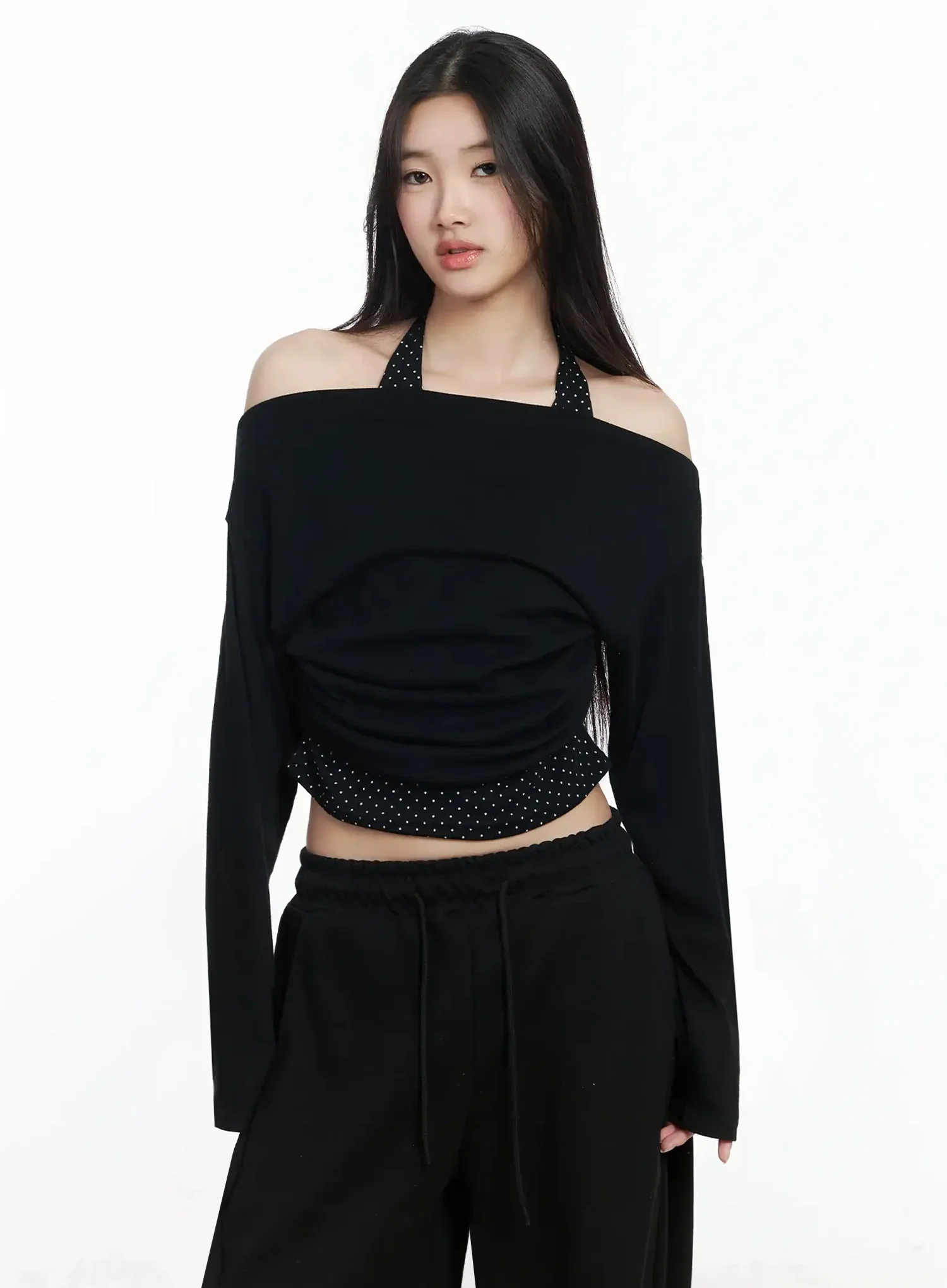 Layered Halter Polka Dot Top IM504 - Image 15