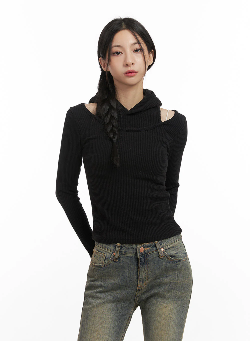 Layered Hooded Crop Top CN428 - Image 10