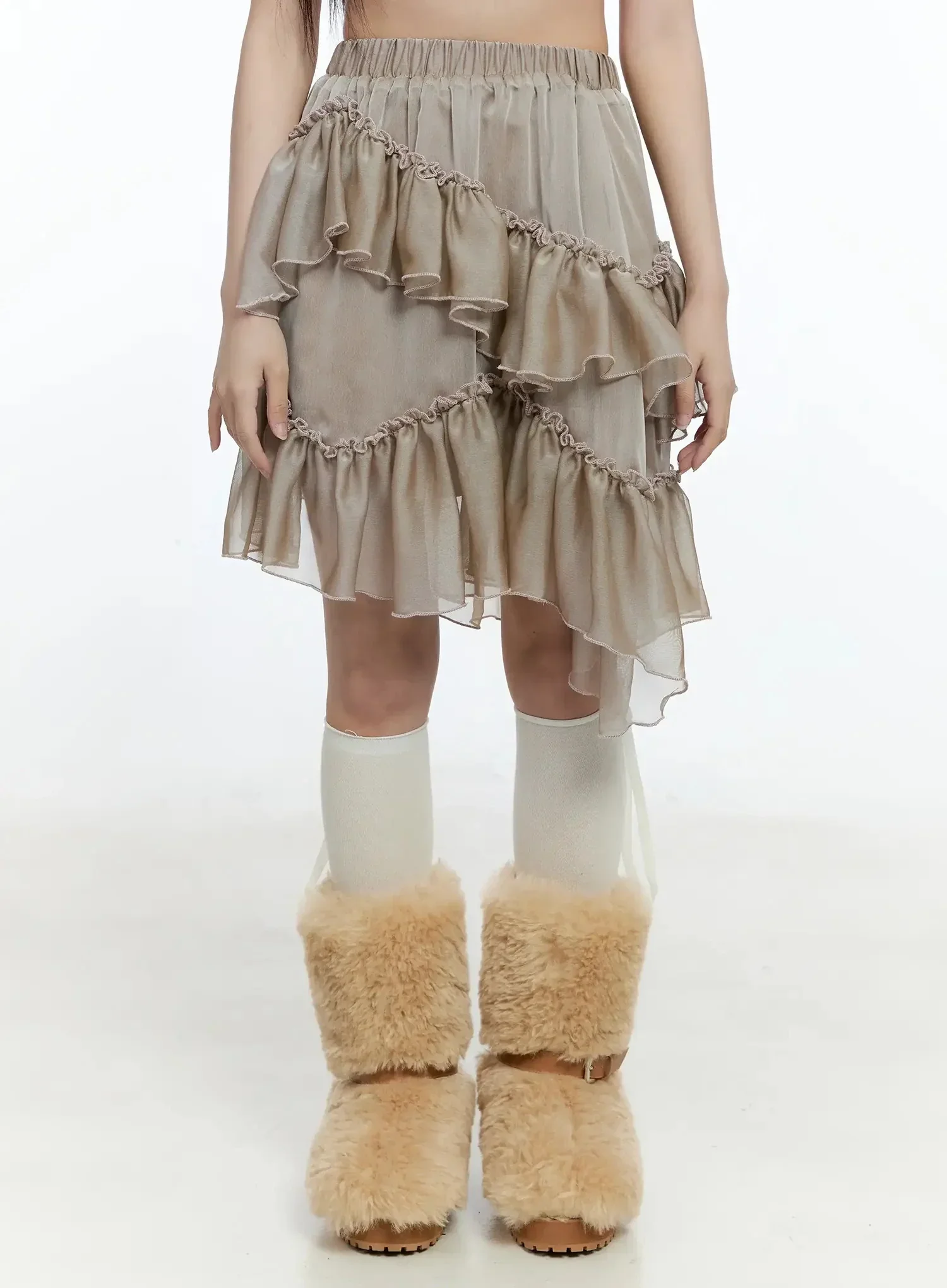Layered Midi Chiffon Skirt IO520 - Image 2