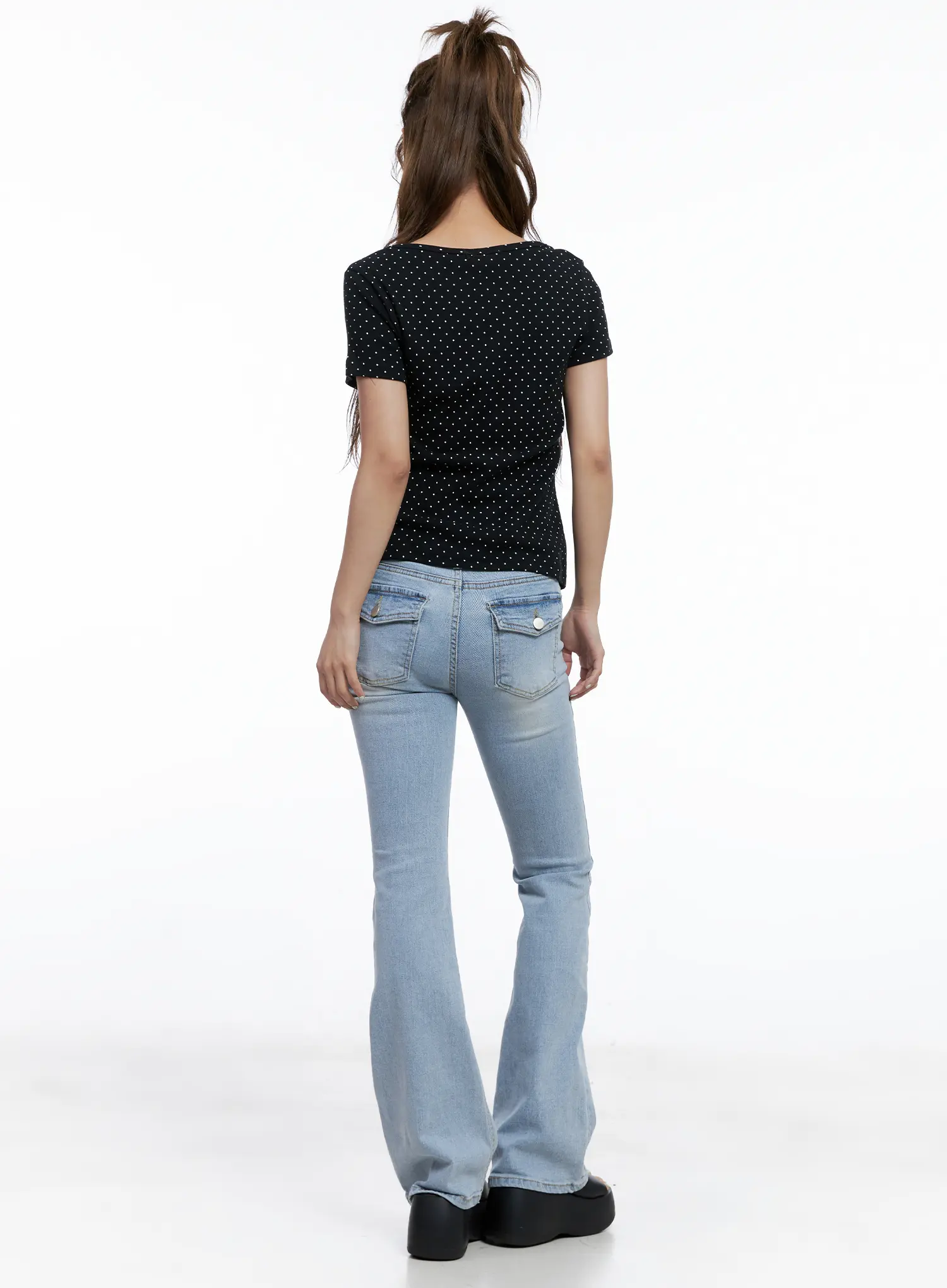 Layered Polka Dot Button Tee CL510 - Image 7