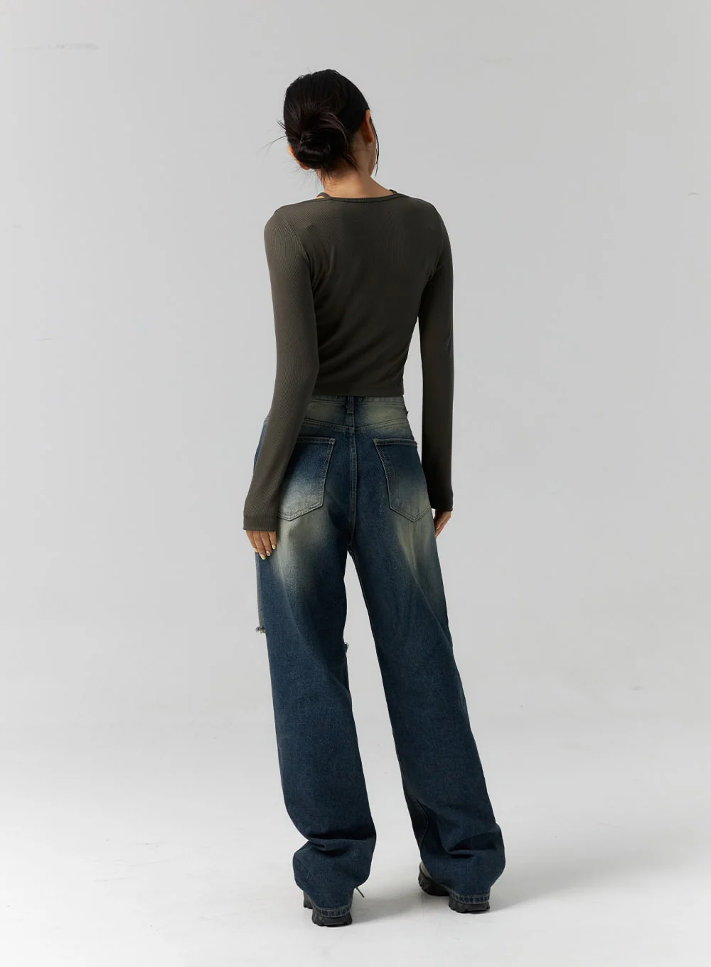 Layered Ribbed Long Sleeve Top CS308 - Image 9