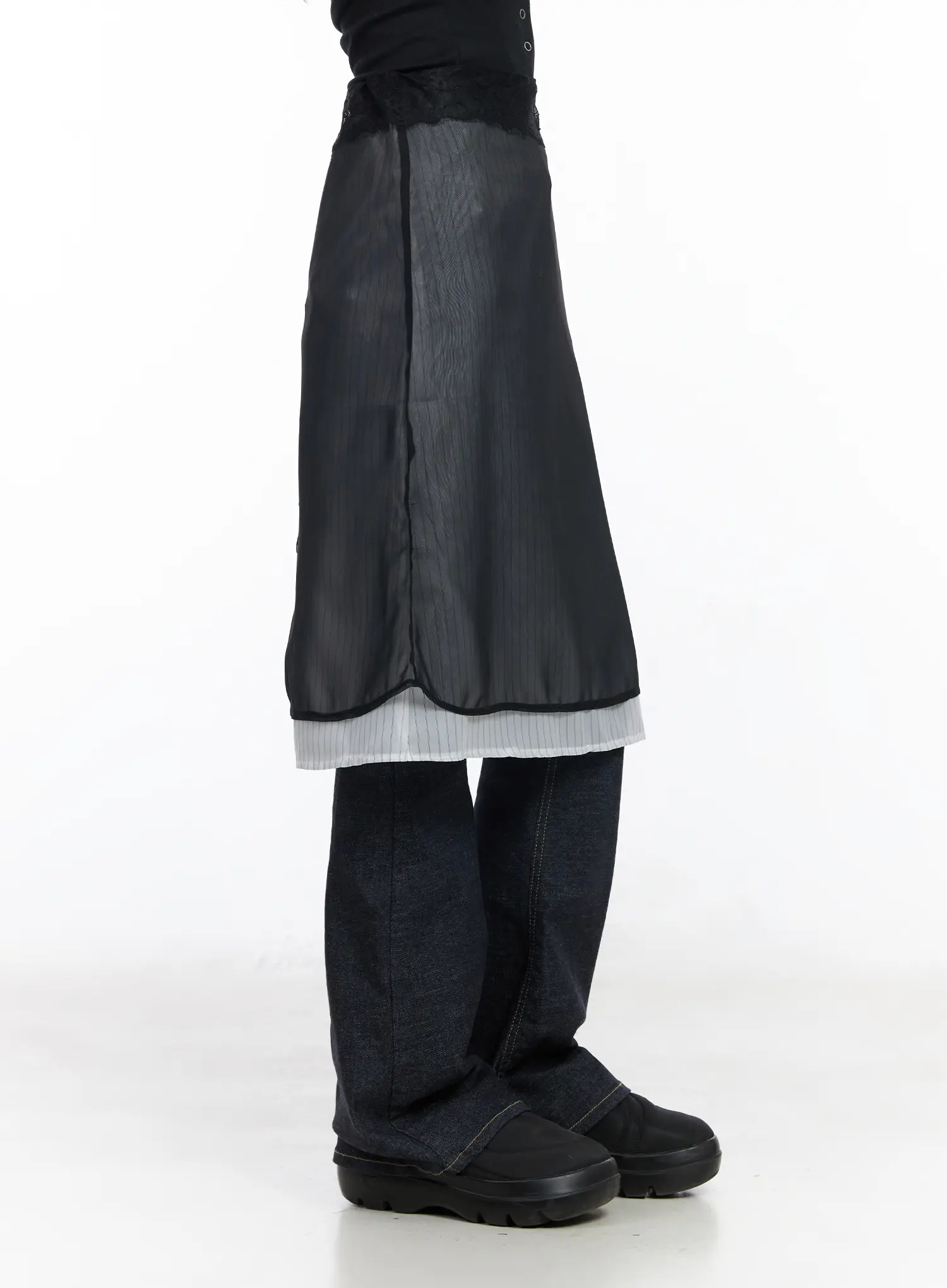Layered Sheer Midi Skirt CM516 - Image 4