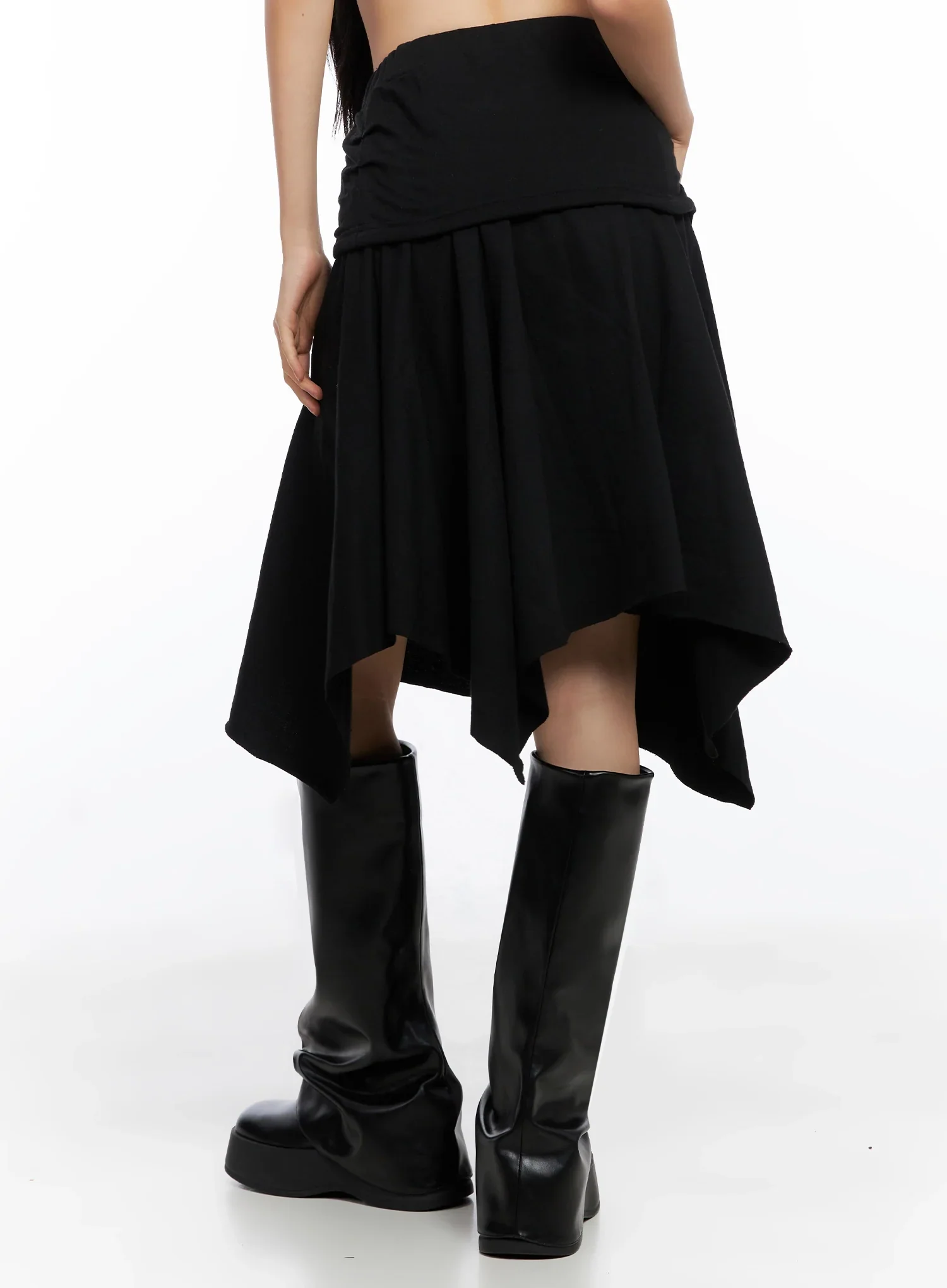 Layered Shirring Asymmetrical Skirt IO517 - Image 4