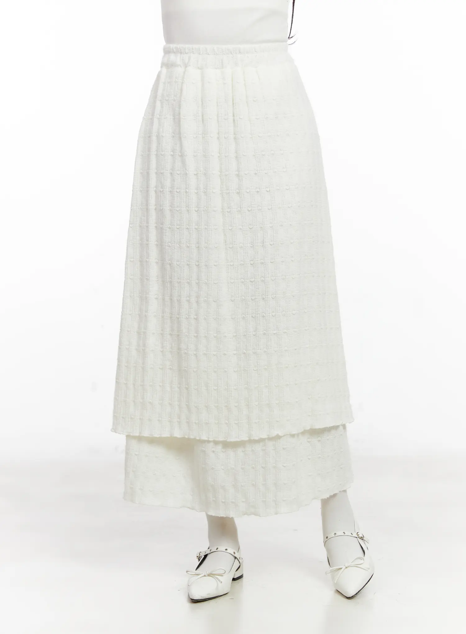 Layered Textured Maxi Skirt CN526 - Image 2