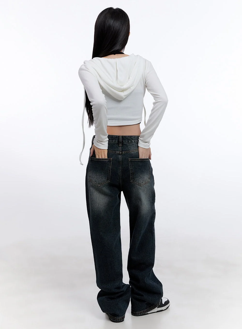 Layered Wrap Cropped Hoodie CJ511 - Image 4
