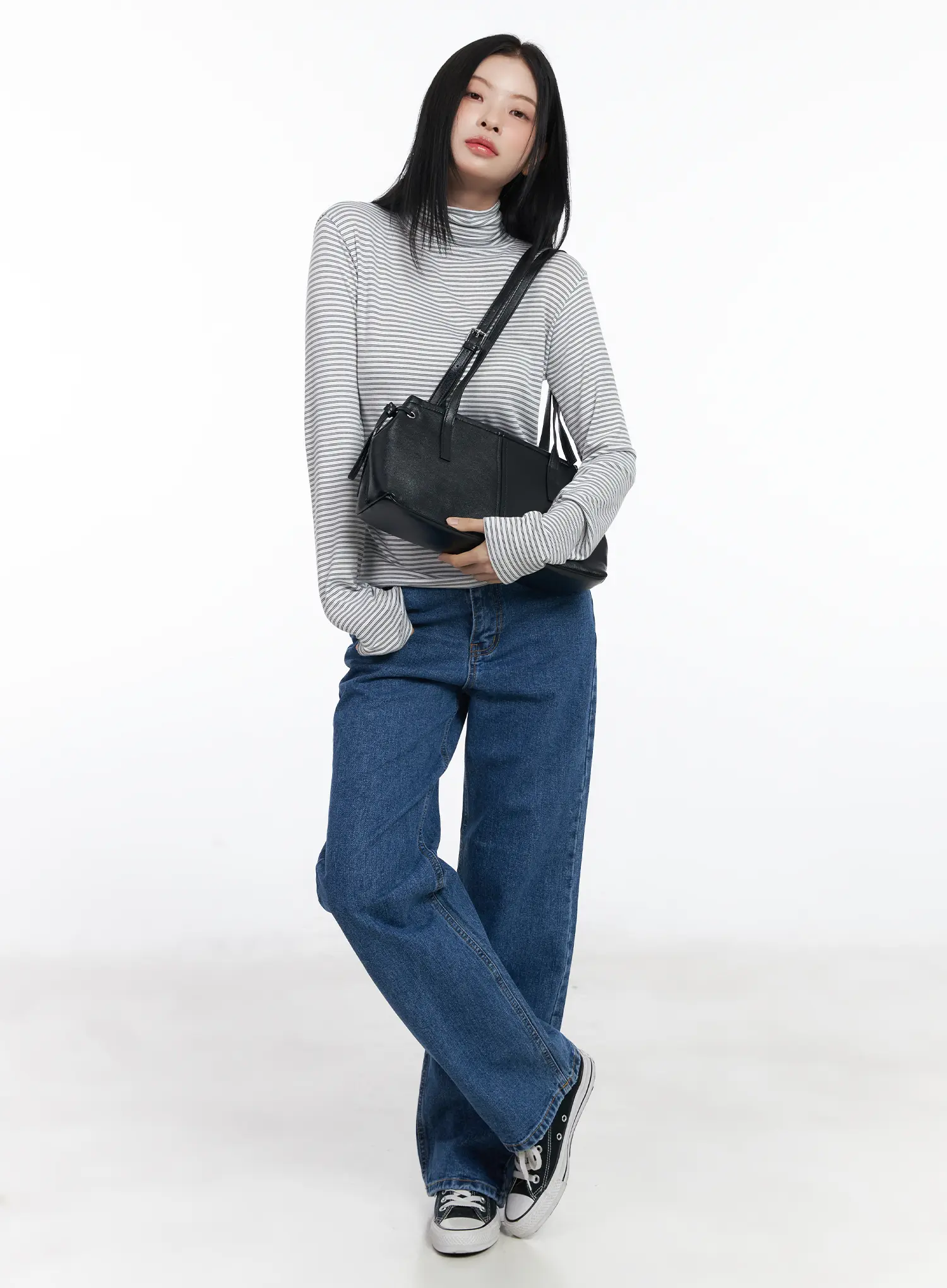 Leather Buckle Strap Shoulder Bag CJ520 - Image 4