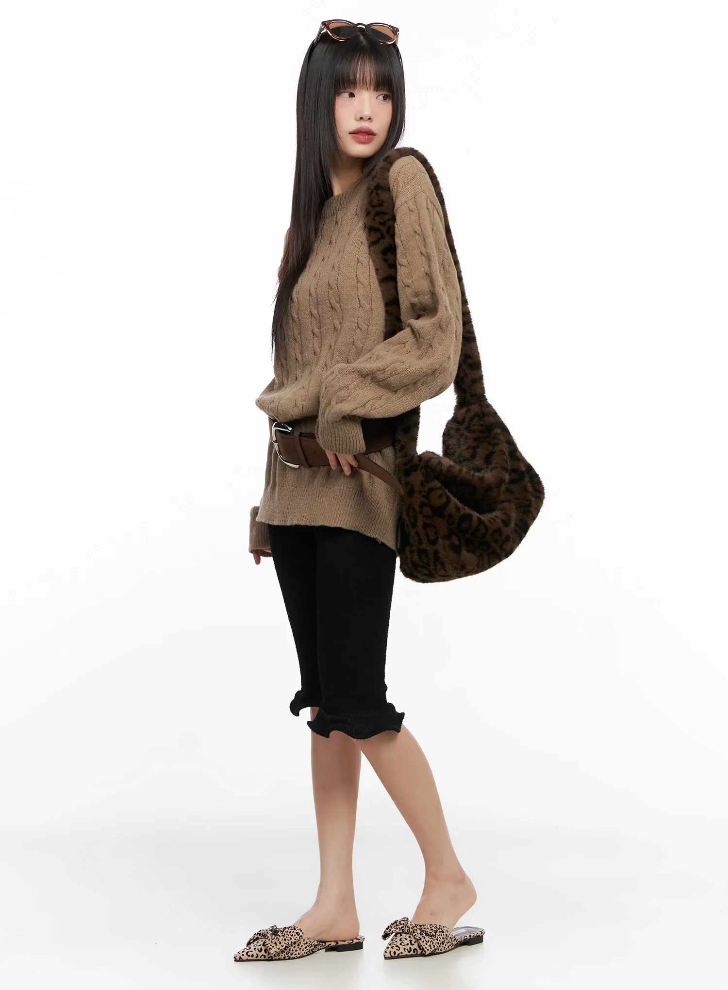 Leopard Print Bow Mule Flats IN503 - Image 2