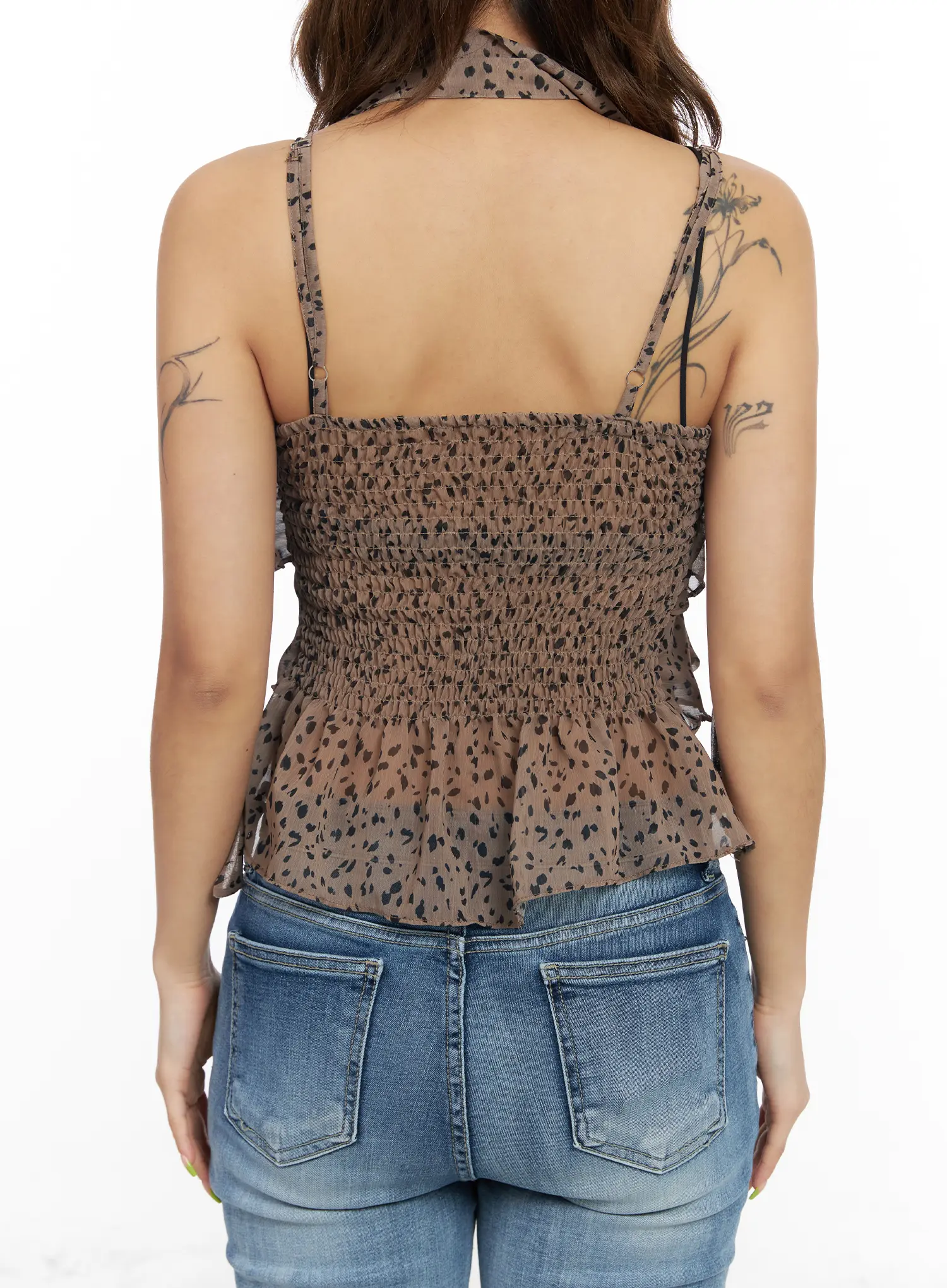 Leopard Print Ruffle Tank CF513 - Image 7