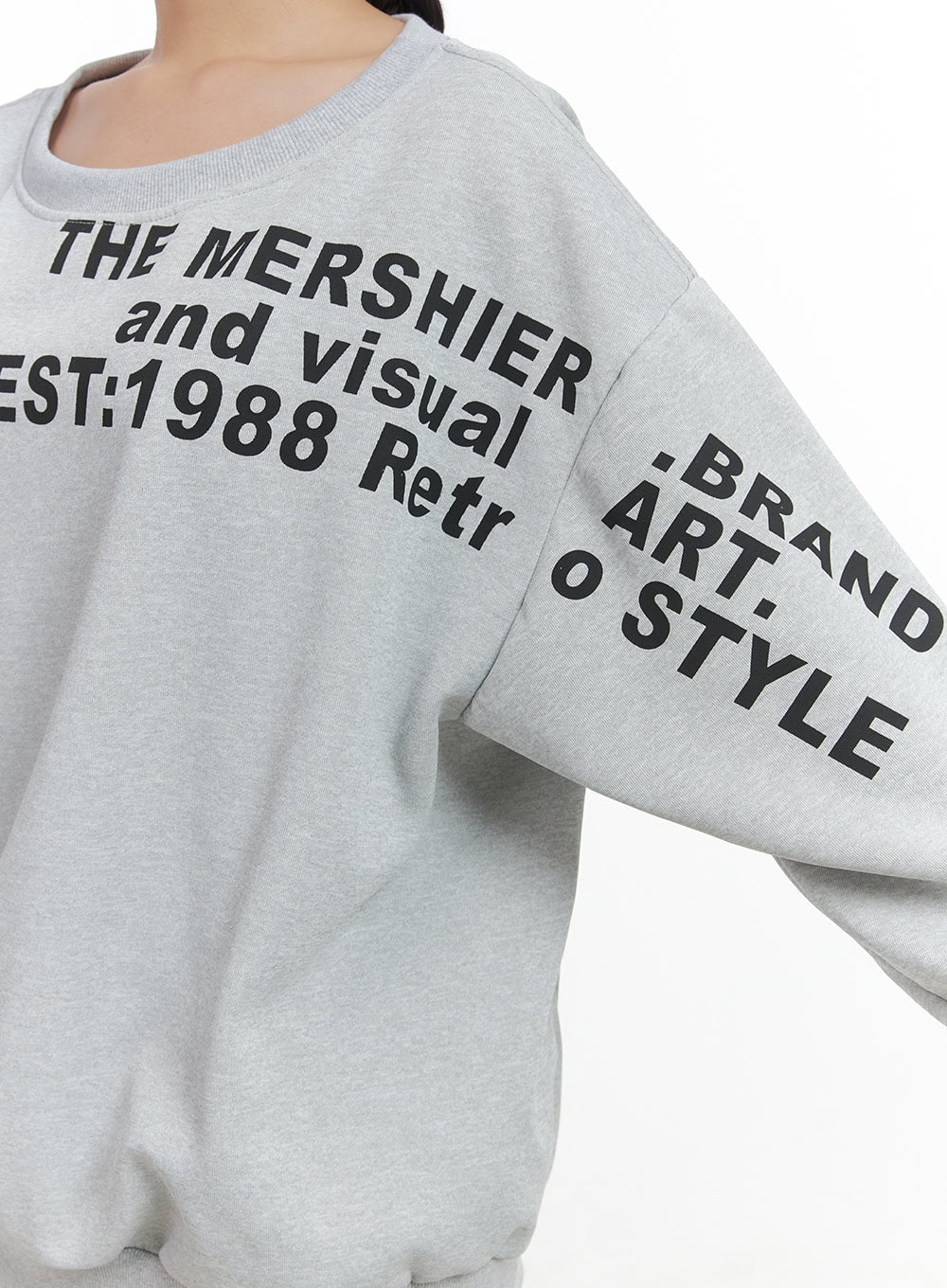 Lettered Crewneck Sweatshirt CO402 - Image 7