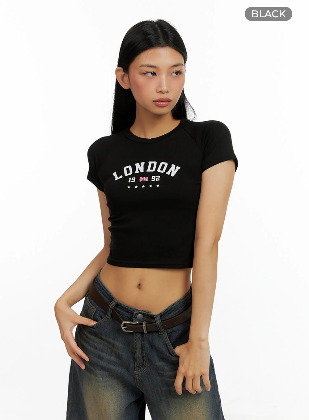 Lettering Sporty Crop Tee IL419 - Image 11
