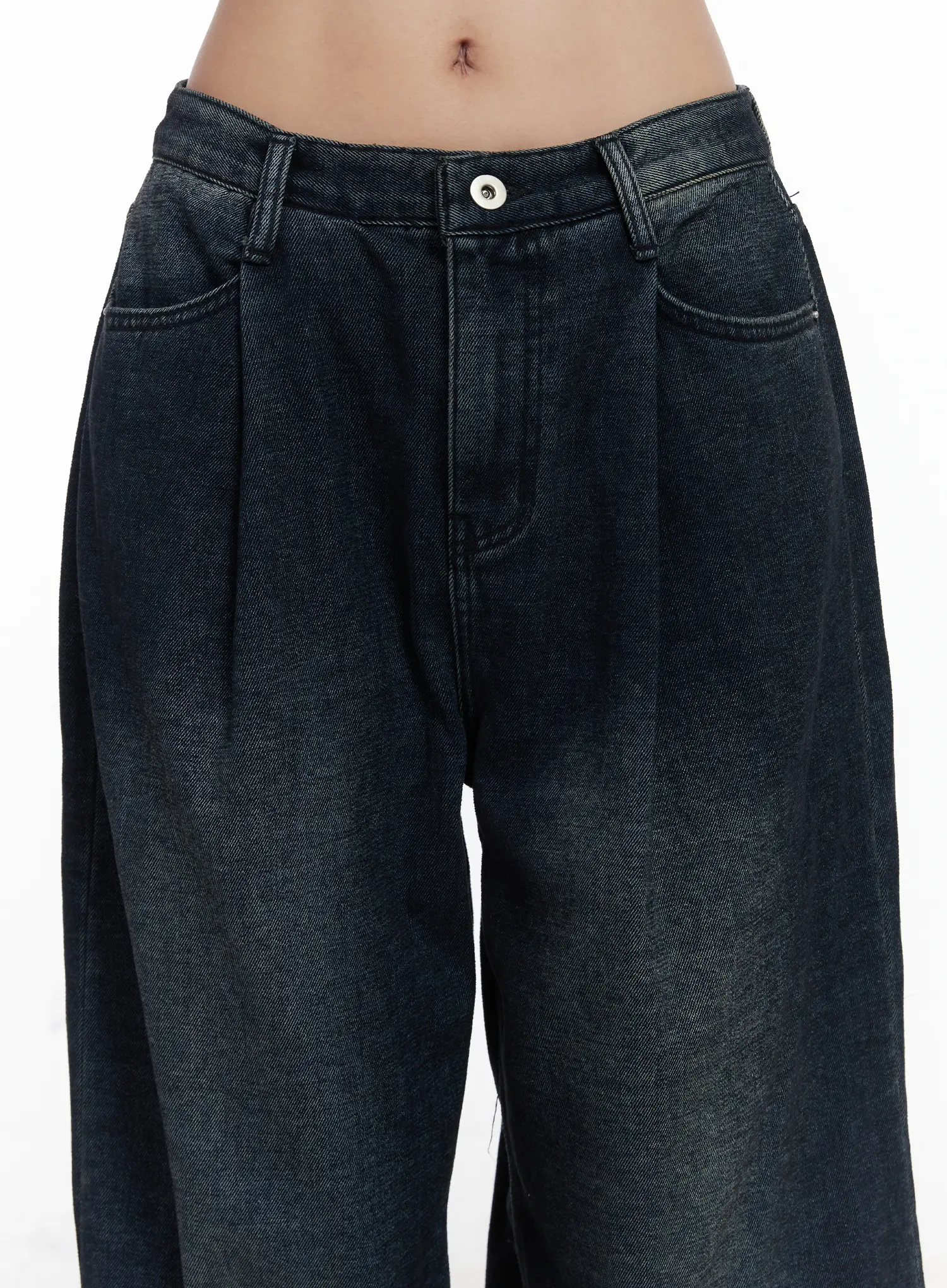 Lettie Fleece Pintuck Wide Leg Jeans CD529 - Image 9