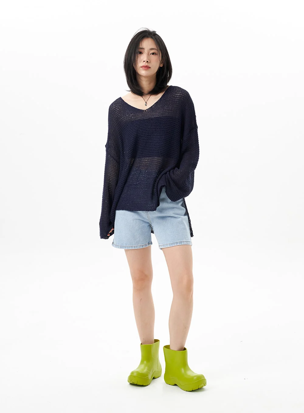 Light Blue Denim Shorts OU312 - Image 8