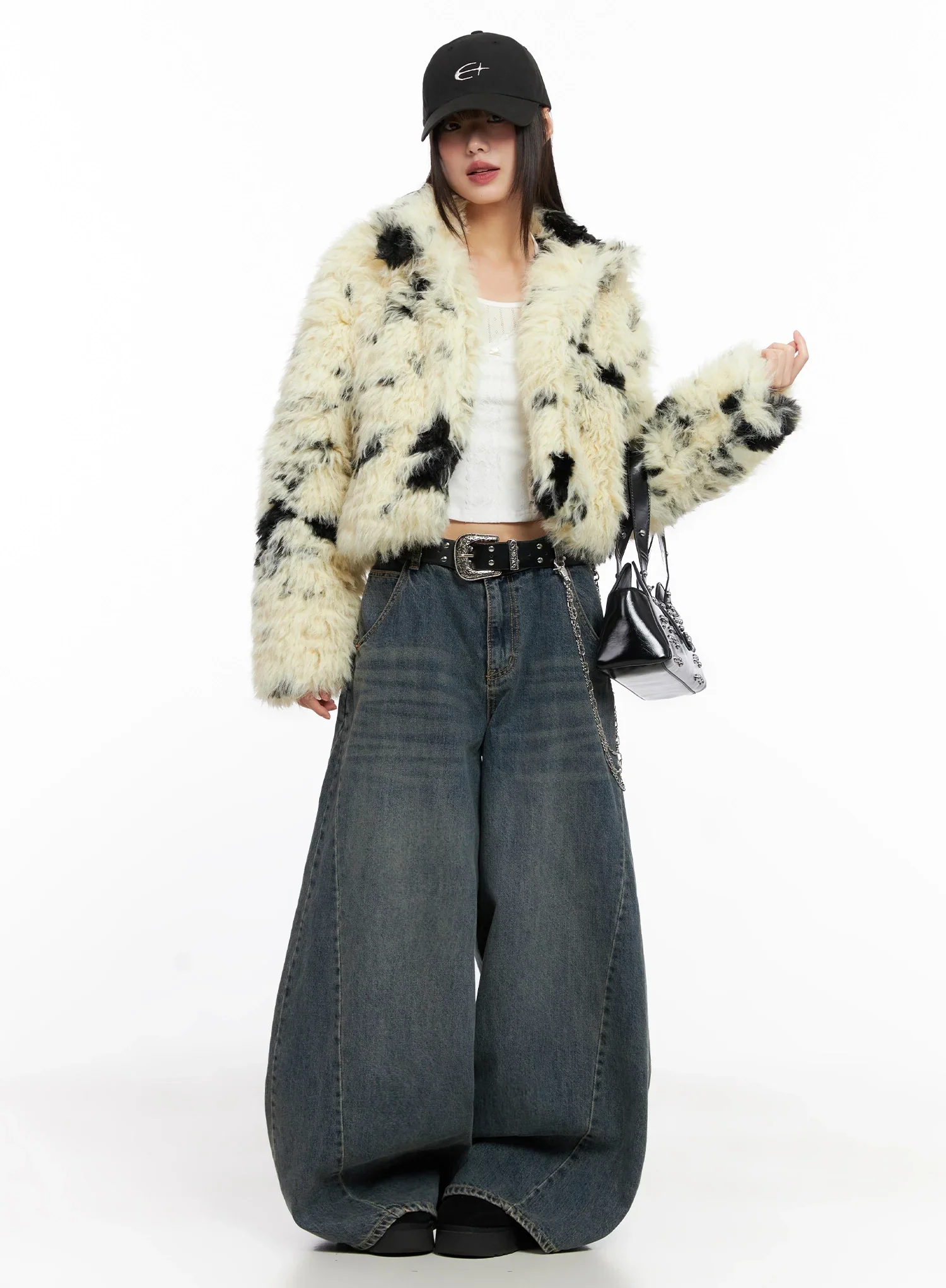Light Merle Faux Fur Jacket IN503 - Image 3