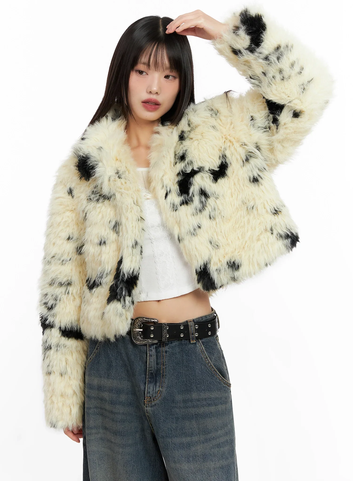 Light Merle Faux Fur Jacket IN503 - Image 6