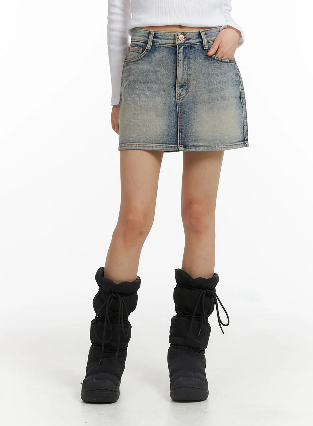 Light Washed Denim Mini Skirt CJ412 - Image 4