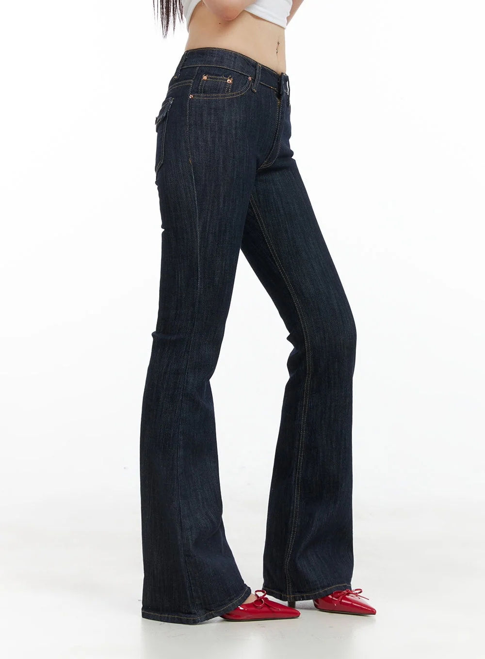 Lila Slim Fit Bootcut Jeans CG409 - Image 3