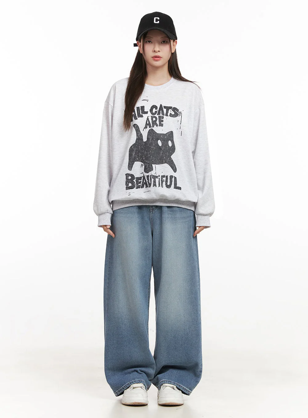 Lily Relaxed-Fit Baggy Jeans IJ527 - Image 4