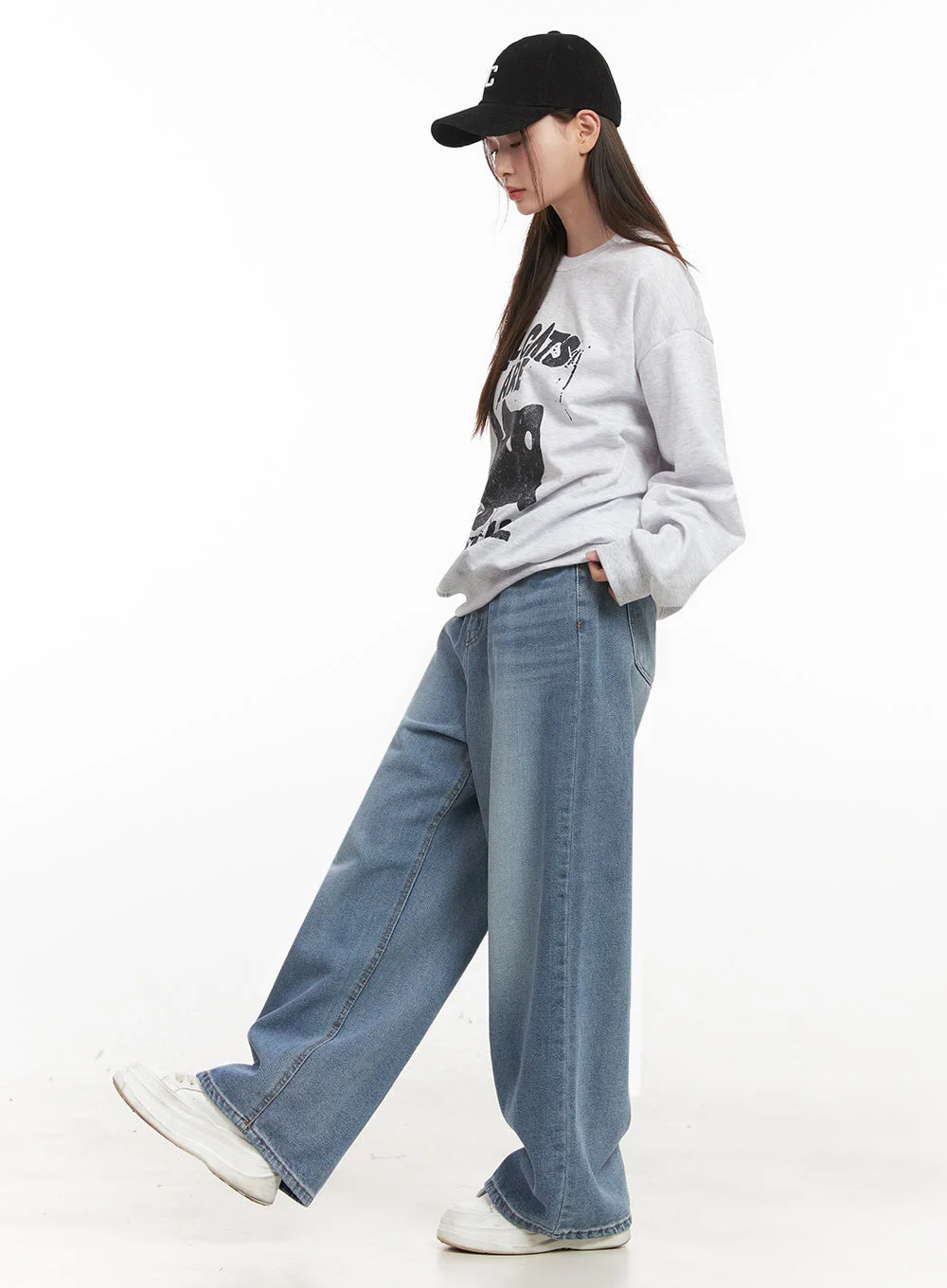 Lily Relaxed-Fit Baggy Jeans IJ527 - Image 8
