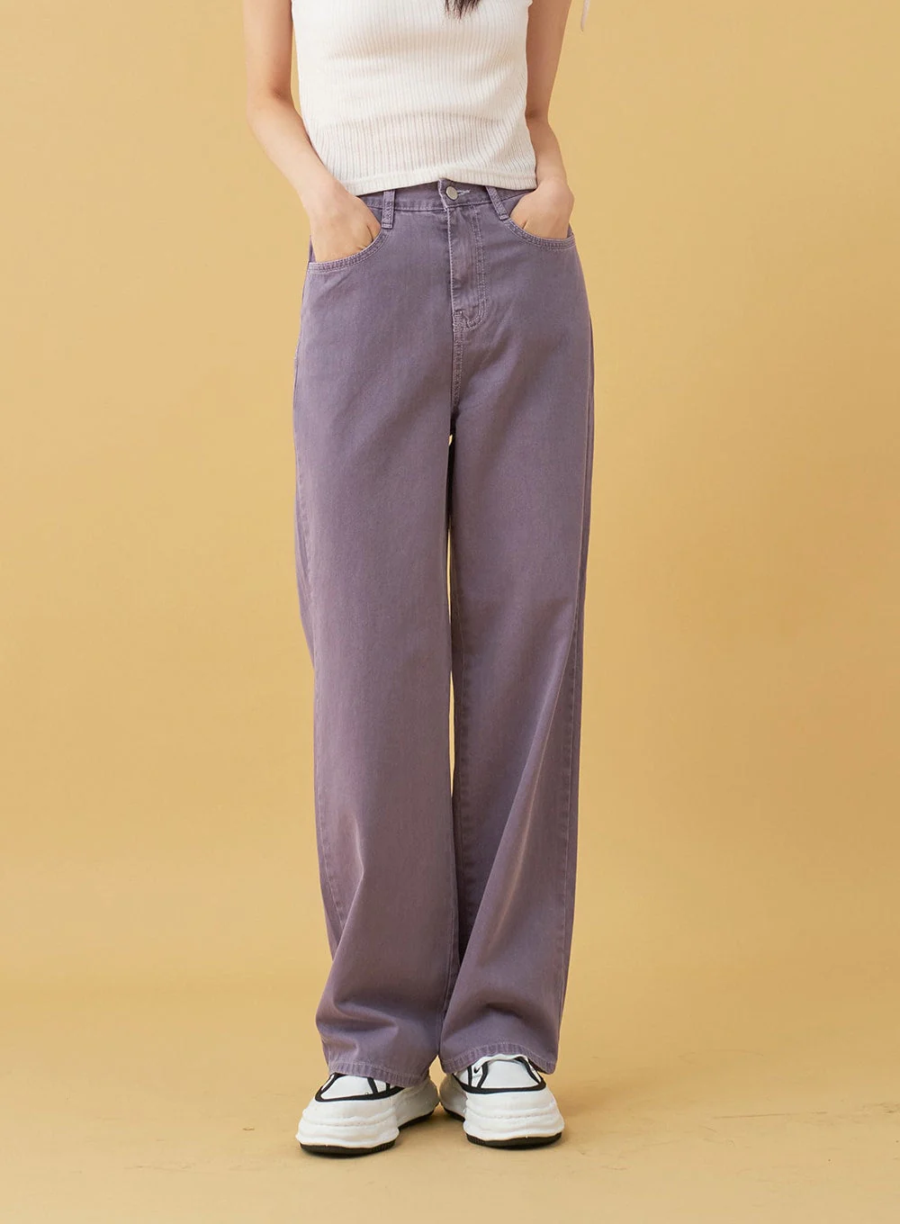 Long Cotton Colored Wide Pants OU15 - Image 18